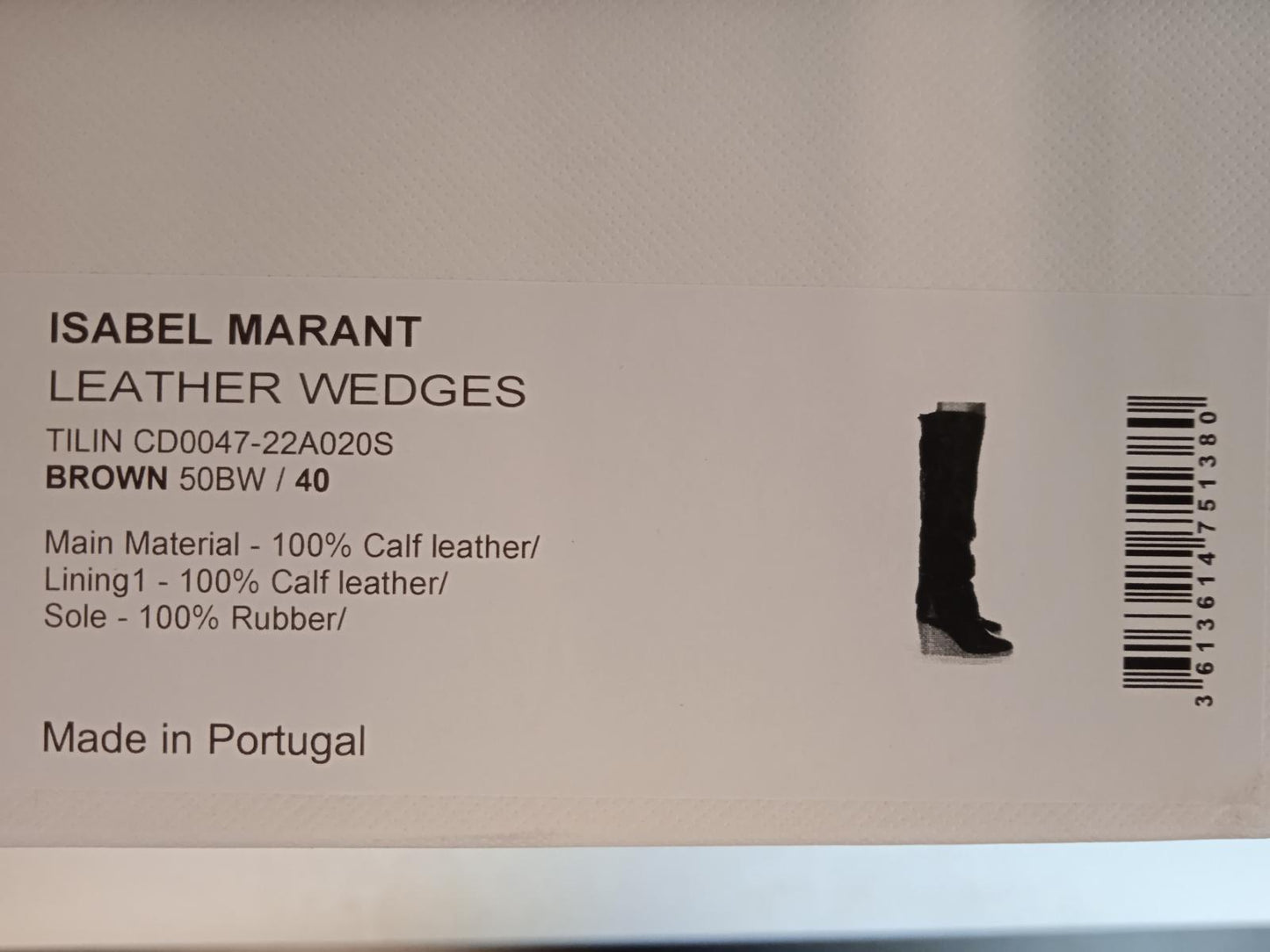 ISABEL MARANT Ladies Brown Leather Knee-High Tilin Boots Size IT40 UK7 NEW