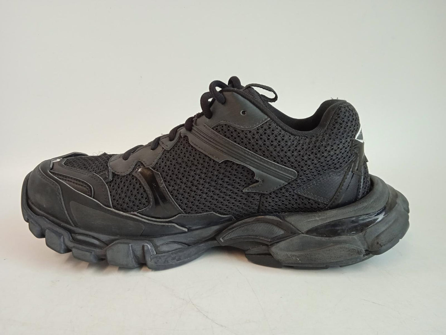 BALENCIAGA Men's Black Mesh Lace-Up Low Top Track 3 Trainers Size EU42 UK8 NEW