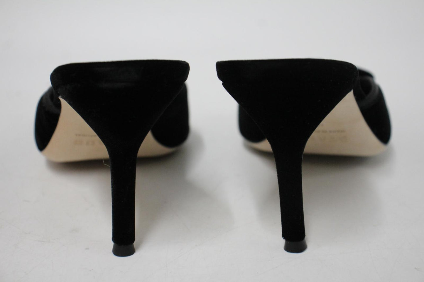 STAUD Ladies Black Velvet Karine 95 Bow Detail Square Toe Mules EU40 UK7 NEW
