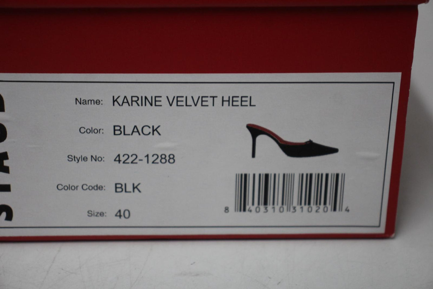 STAUD Ladies Black Velvet Karine 95 Bow Detail Square Toe Mules EU40 UK7 NEW
