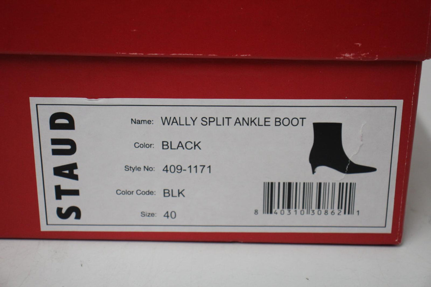 STAUD Ladies Black Leather & Suede Wally Split Ankle Boots EU40 UK7 NEW