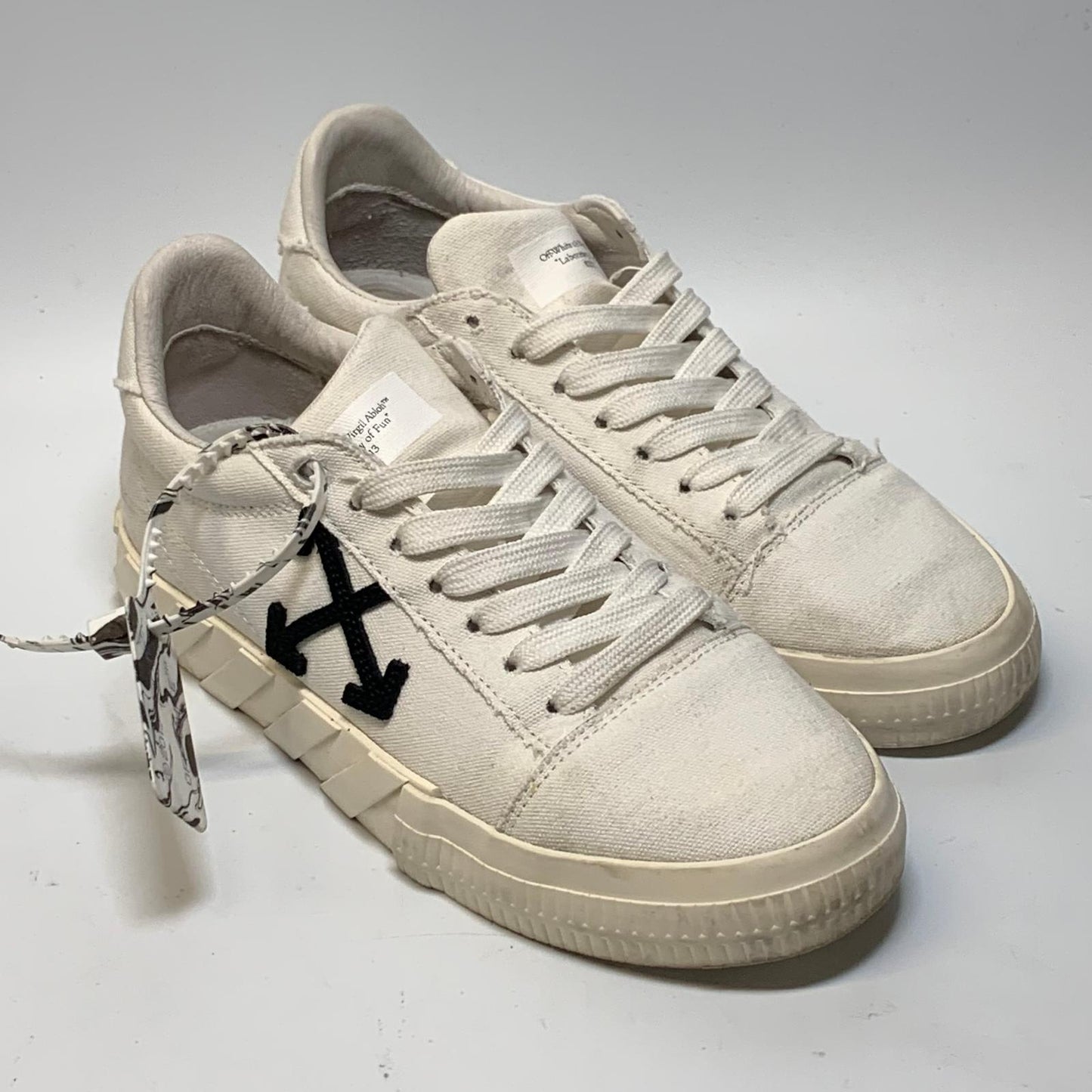 OFF-WHITE Ladies Sneaker Trainer White Vulcanized Canvas Upper Shoe UK6 NEW