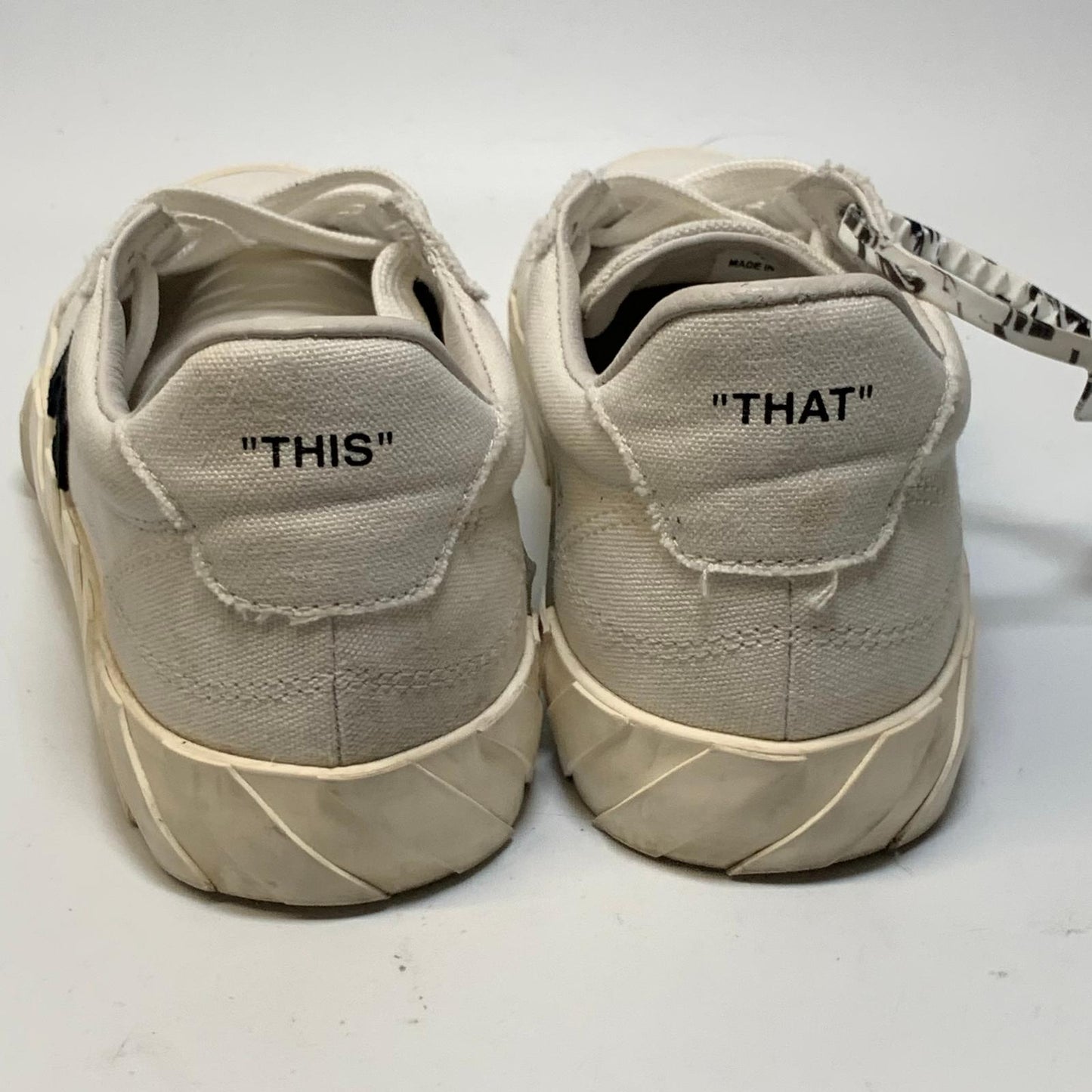 OFF-WHITE Ladies Sneaker Trainer White Vulcanized Canvas Upper Shoe UK6 NEW