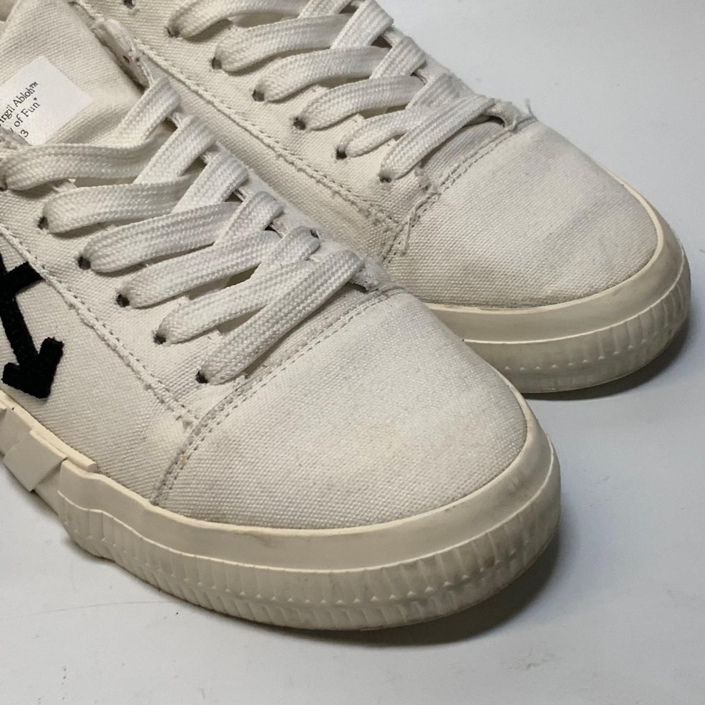 OFF-WHITE Ladies Sneaker Trainer White Vulcanized Canvas Upper Shoe UK6 NEW