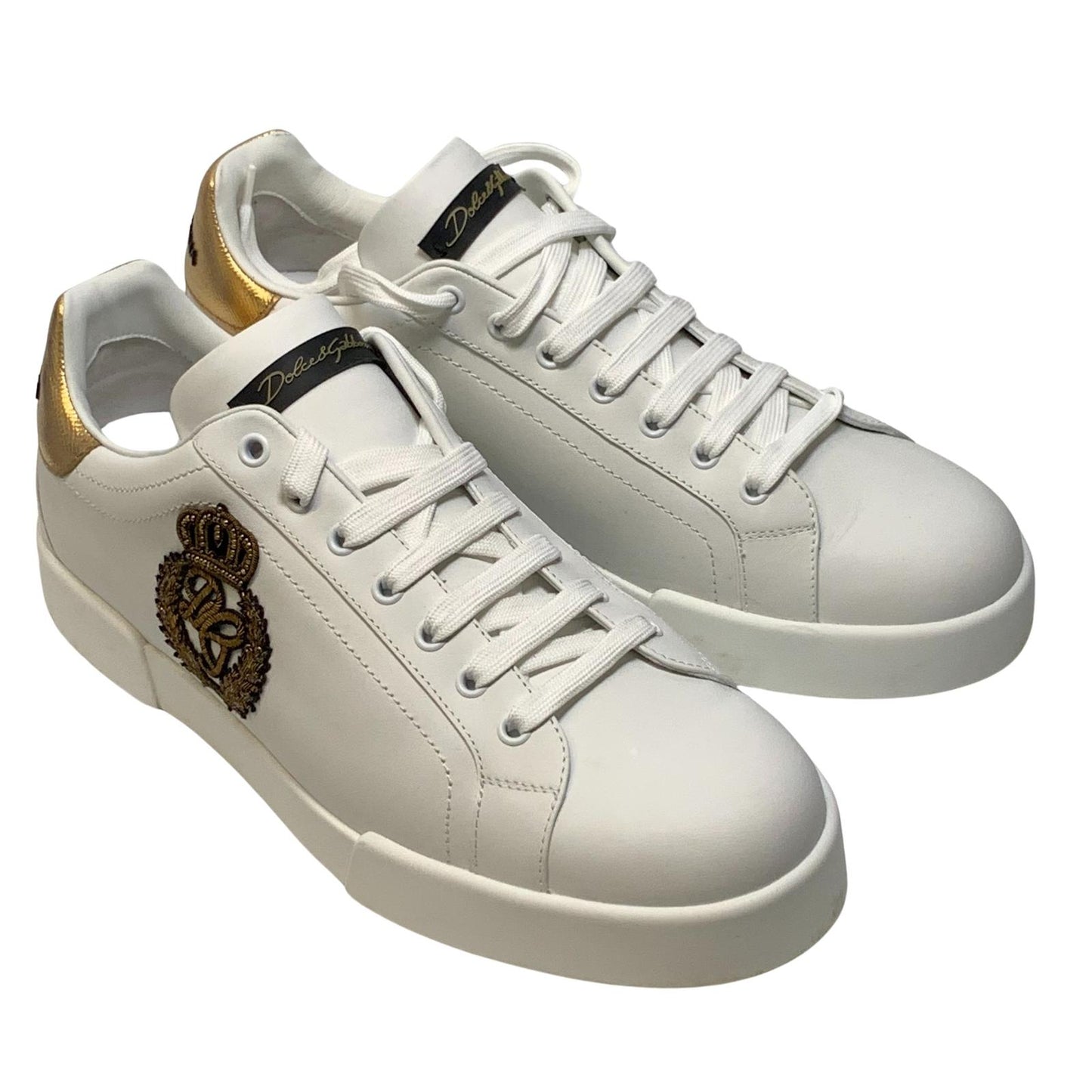 DOLCE & GABBANA Men's Sneaker Trainer Portofino White Leather SNK Shoe UK10 NEW