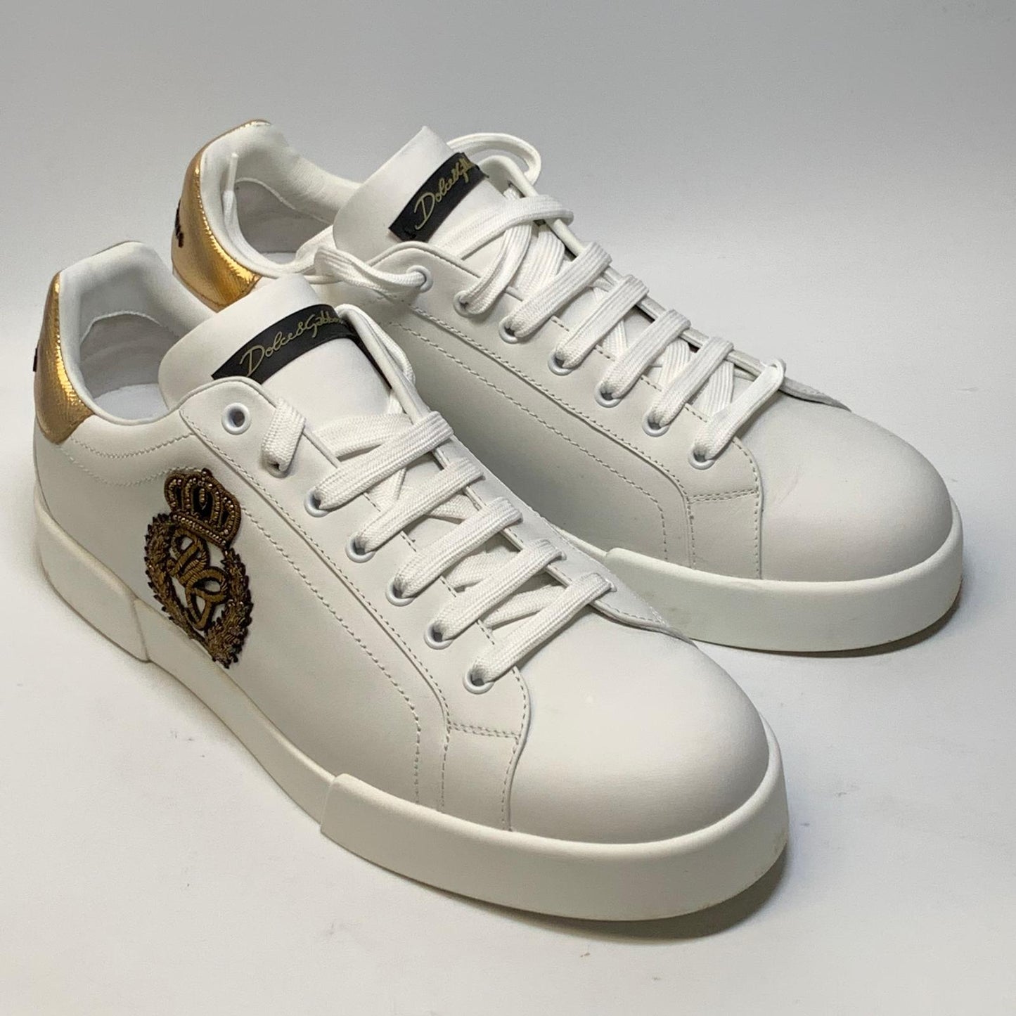 DOLCE & GABBANA Men's Sneaker Trainer Portofino White Leather SNK Shoe UK10 NEW