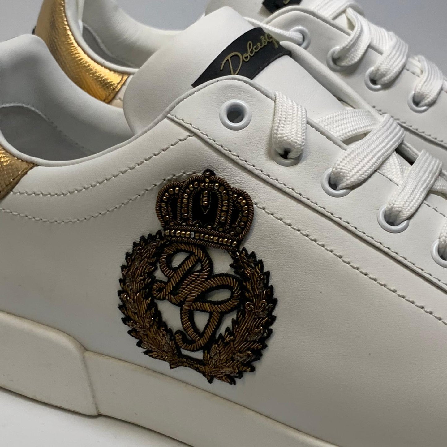 DOLCE & GABBANA Men's Sneaker Trainer Portofino White Leather SNK Shoe UK10 NEW
