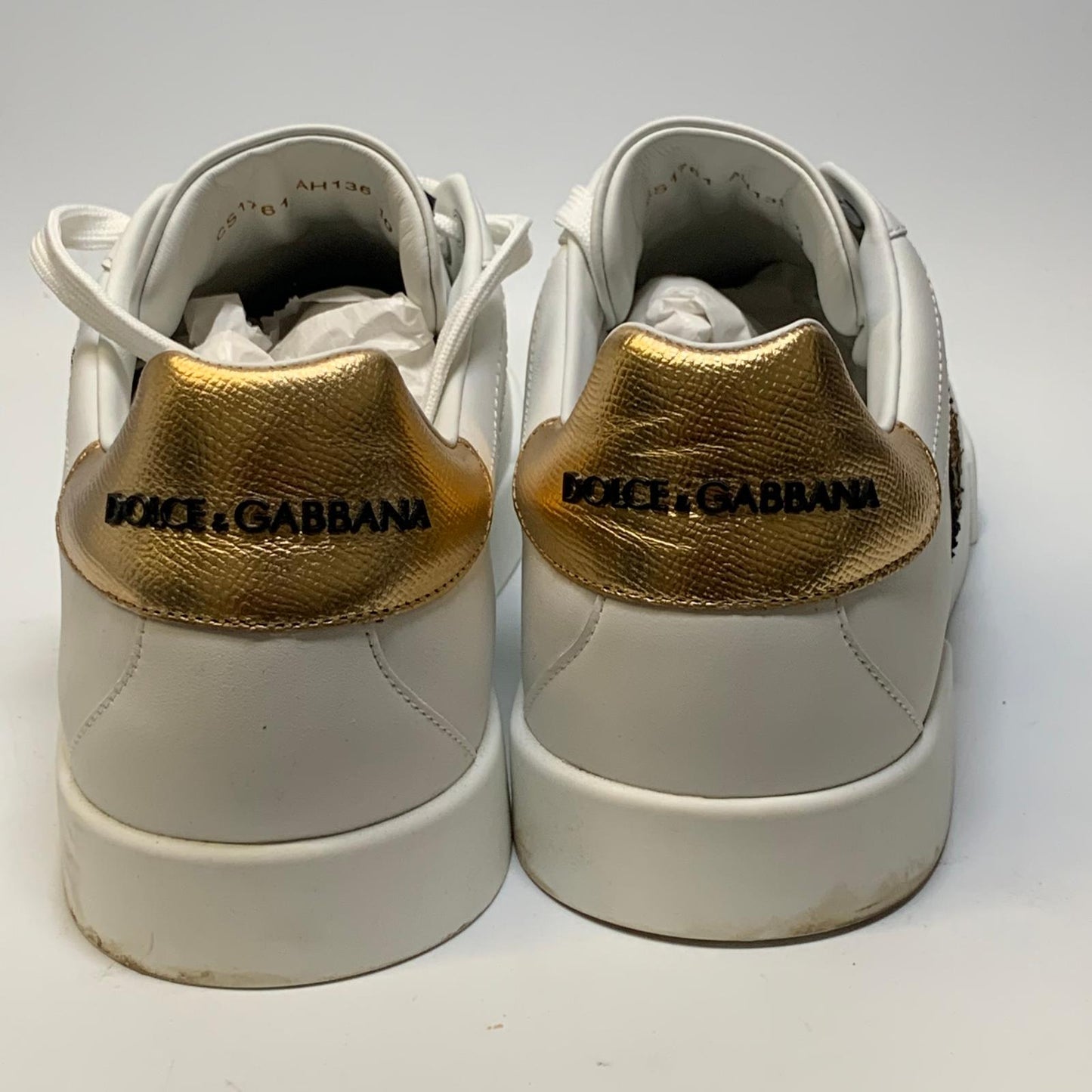 DOLCE & GABBANA Men's Sneaker Trainer Portofino White Leather SNK Shoe UK10 NEW