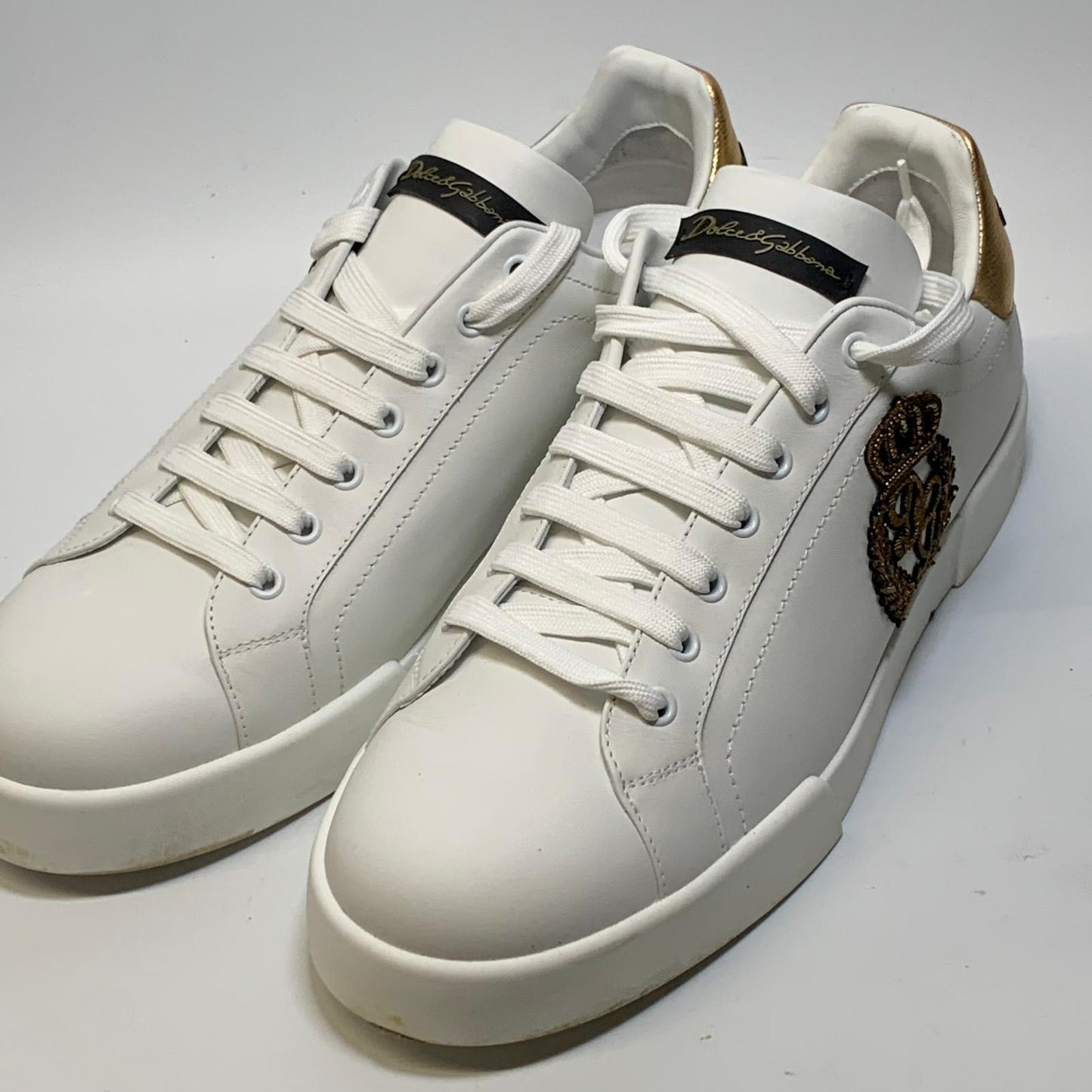 DOLCE & GABBANA Men's Sneaker Trainer Portofino White Leather SNK Shoe UK10 NEW