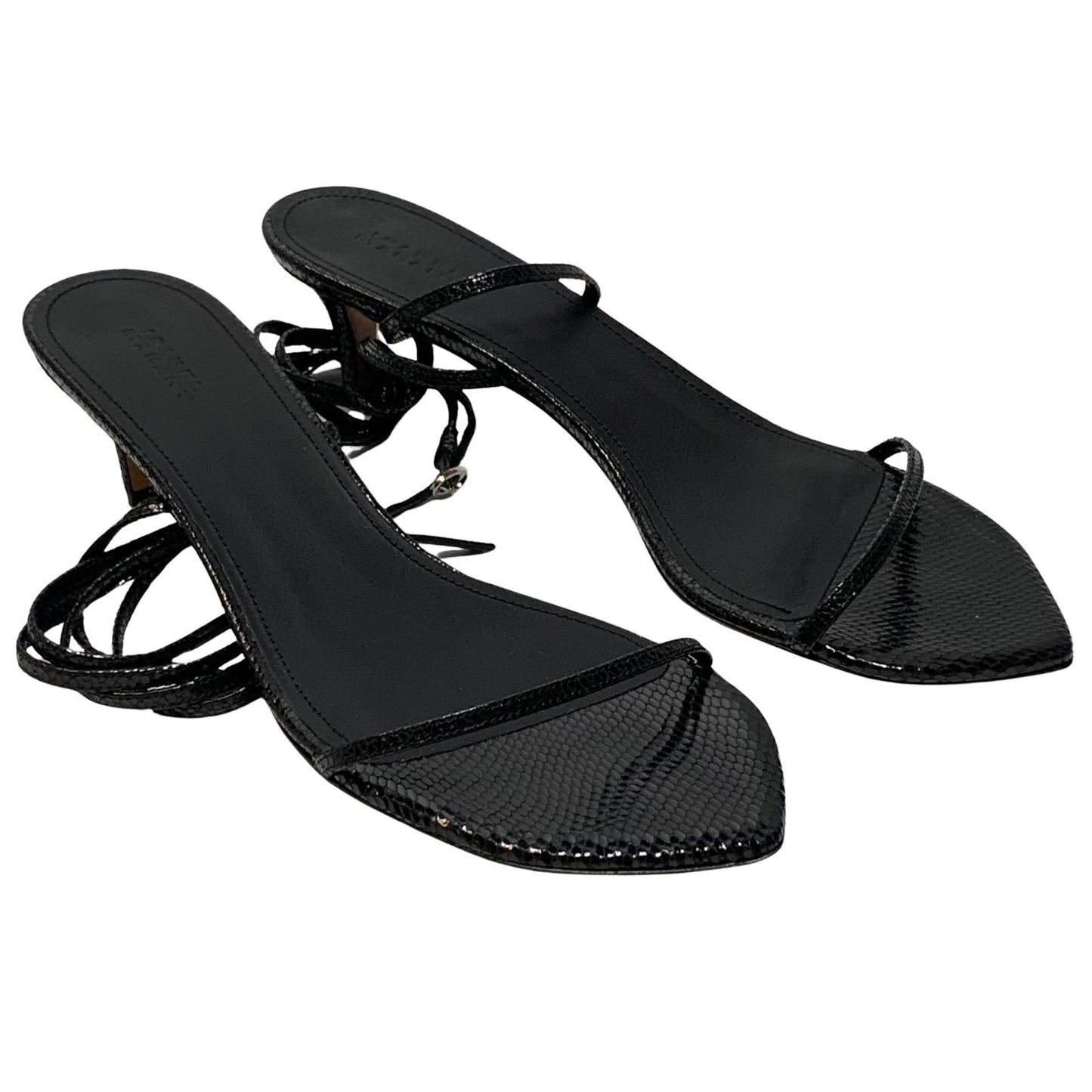 ISABEL MARANT Ladies Strappy Kitten Heel Straps Black Leather Shoe UK6 NEW