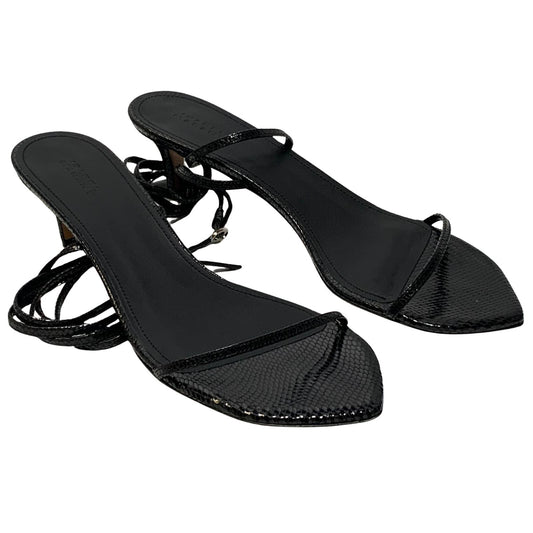 ISABEL MARANT Ladies Strappy Kitten Heel Straps Black Leather Shoe UK6 NEW