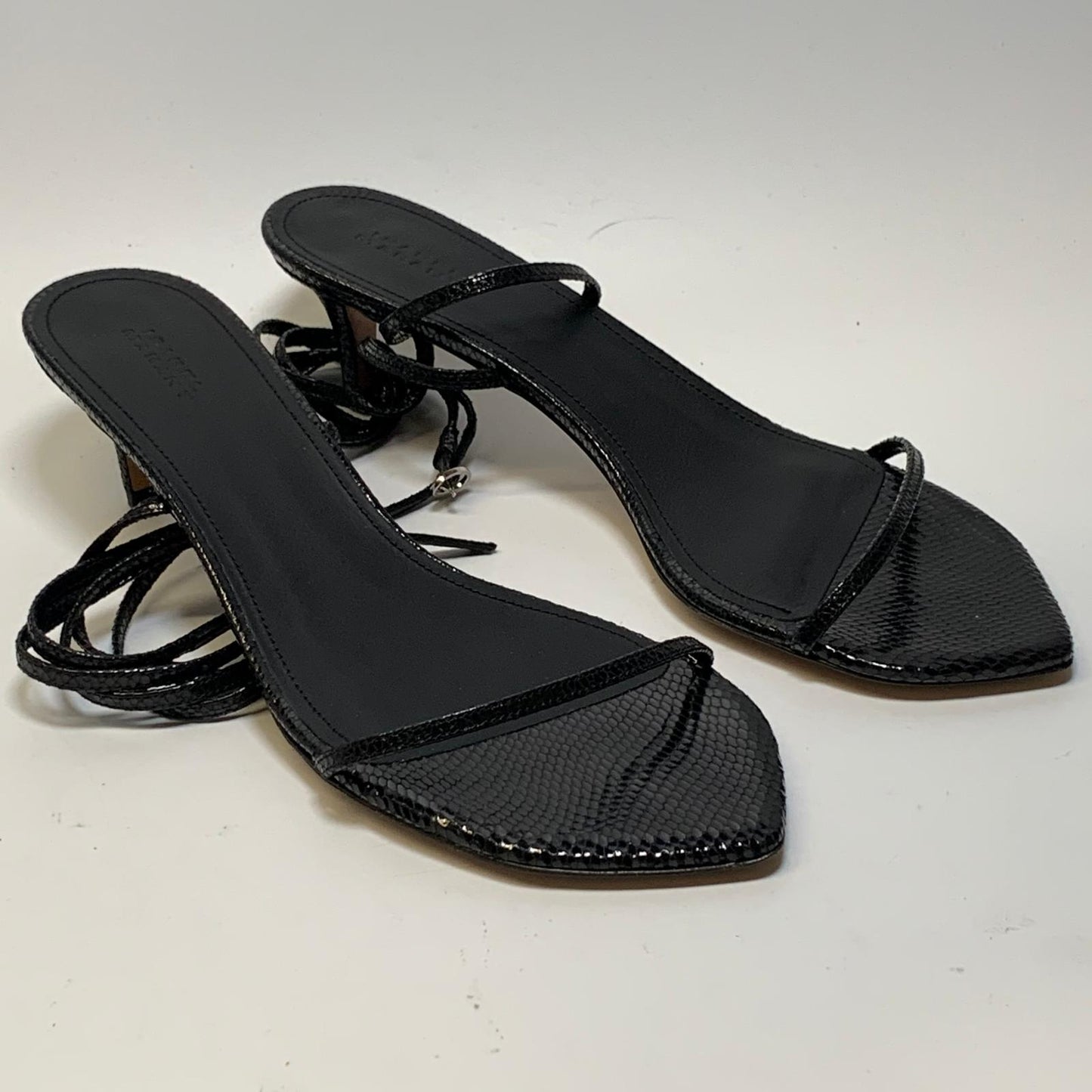 ISABEL MARANT Ladies Strappy Kitten Heel Straps Black Leather Shoe UK6 NEW
