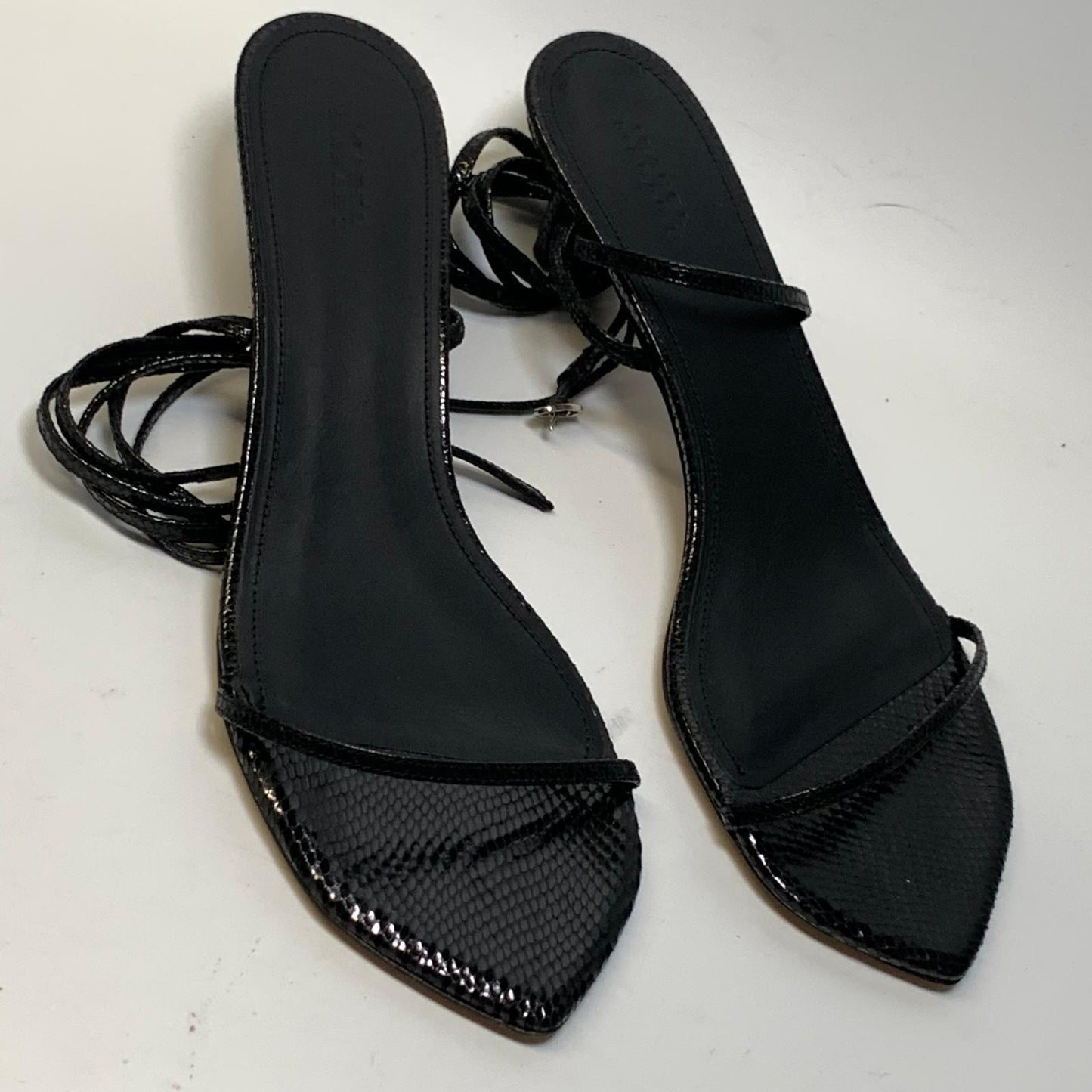 ISABEL MARANT Ladies Strappy Kitten Heel Straps Black Leather Shoe UK6 NEW