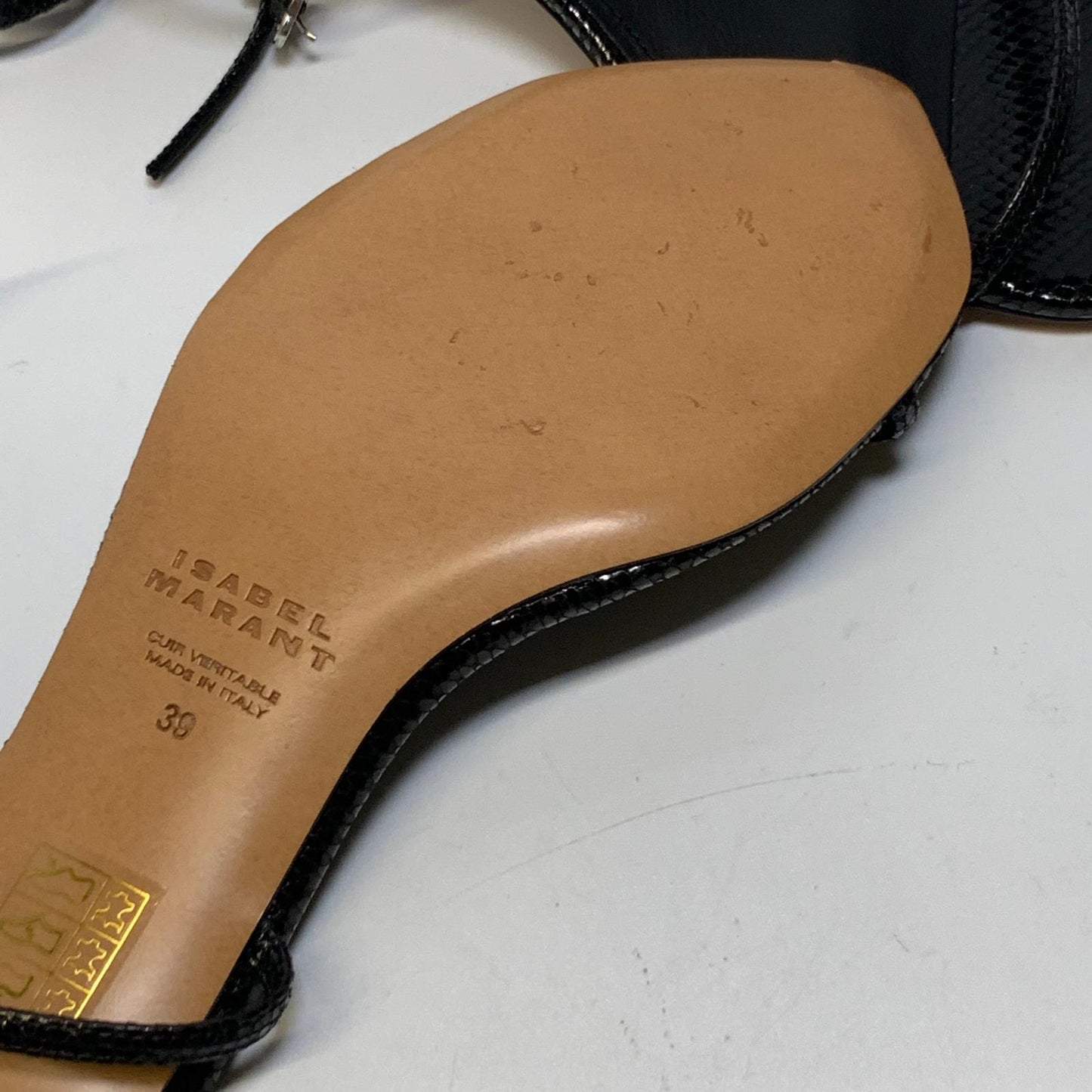 ISABEL MARANT Ladies Strappy Kitten Heel Straps Black Leather Shoe UK6 NEW