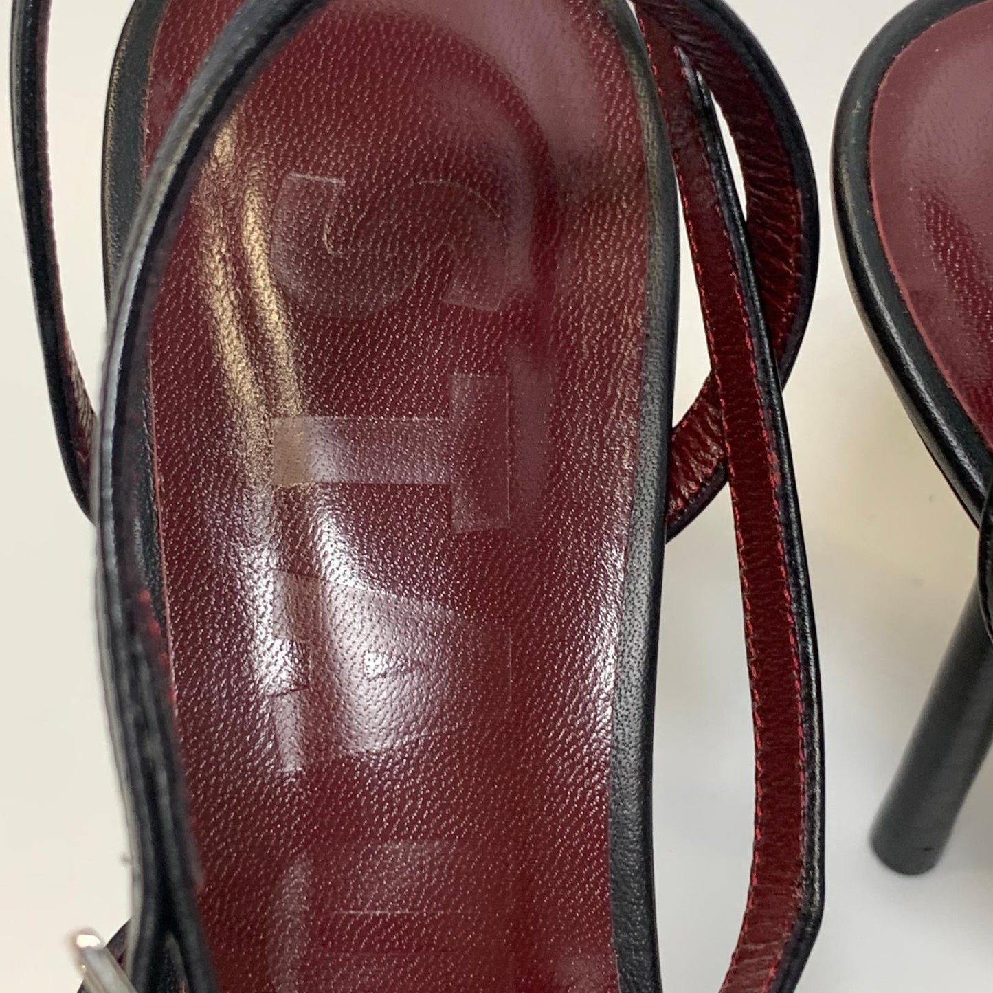 STAUD Ladies Strappy Heel Square Toe Toe Strap Open Black Leather Shoe UK7 NEW