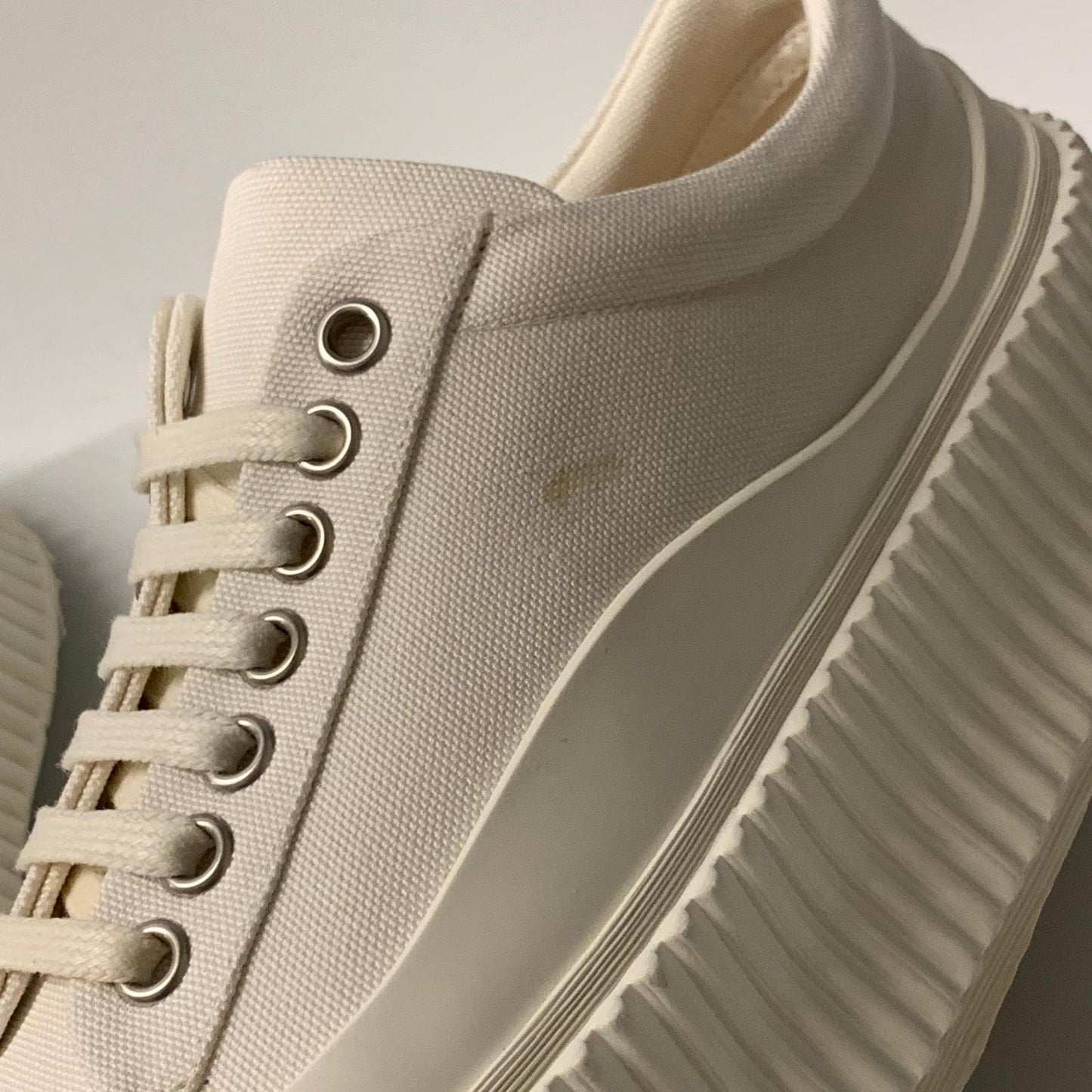 JIL SANDER Ladies Sneaker Platform Trainer White Synthetic Shoe UK2.5 NEW