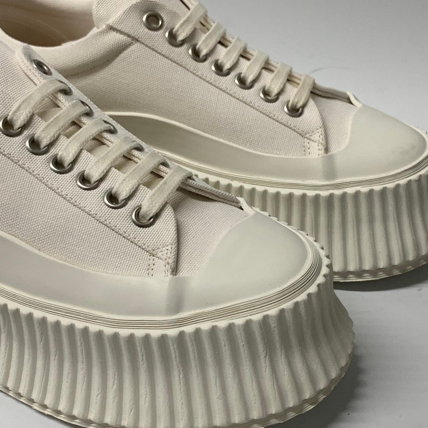 JIL SANDER Ladies Sneaker Platform Trainer White Synthetic Shoe UK2.5 NEW