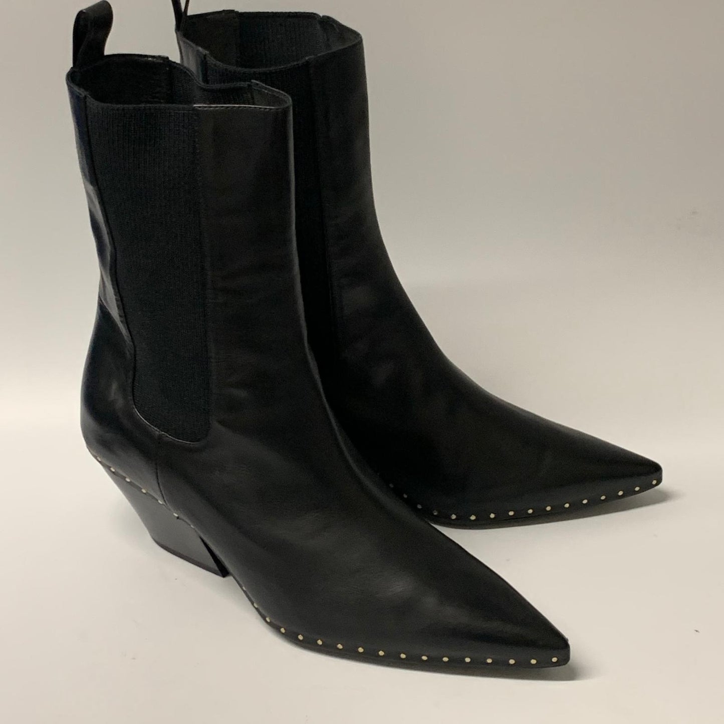 JIL SANDER Ladies Slip On Heel Black Leather Shoe UK7 NEW