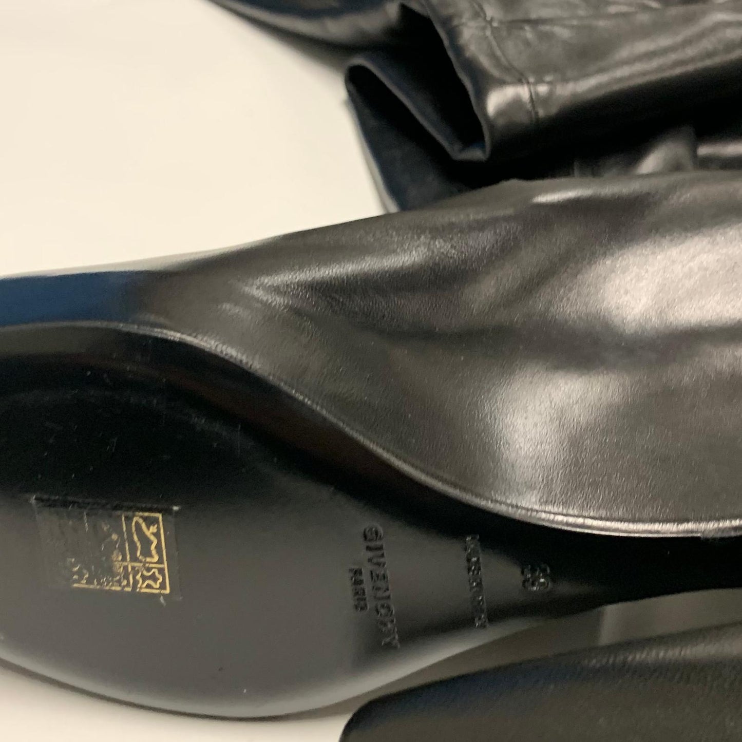 GIVENCHY Ladies Over Knee Buckaneer Slip On Boot Black Leather Shoe UK6 NEW