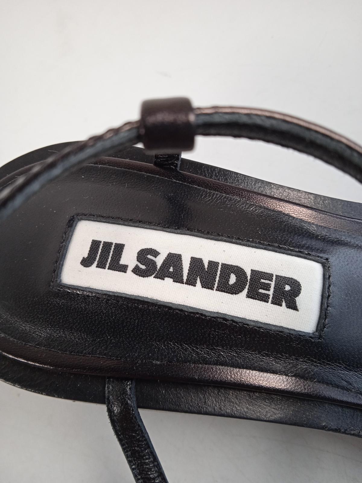 JIL SANDER Ladies Black Leather Tripon T-Strap Block Sandals EU36 UK3 NEW