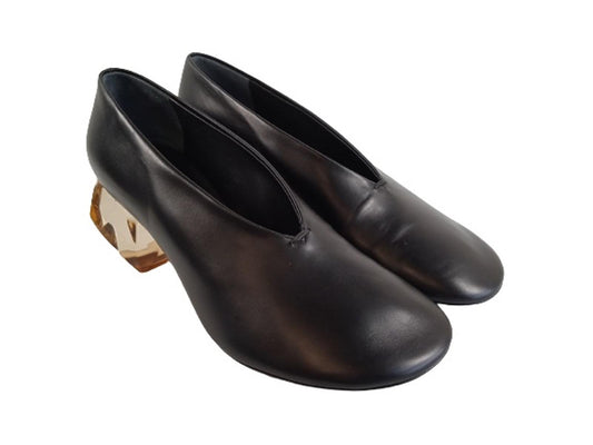 JIL SANDER Ladies Black Leather Transparent Heel Pumps Size EU36.5 UK3.5 NEW