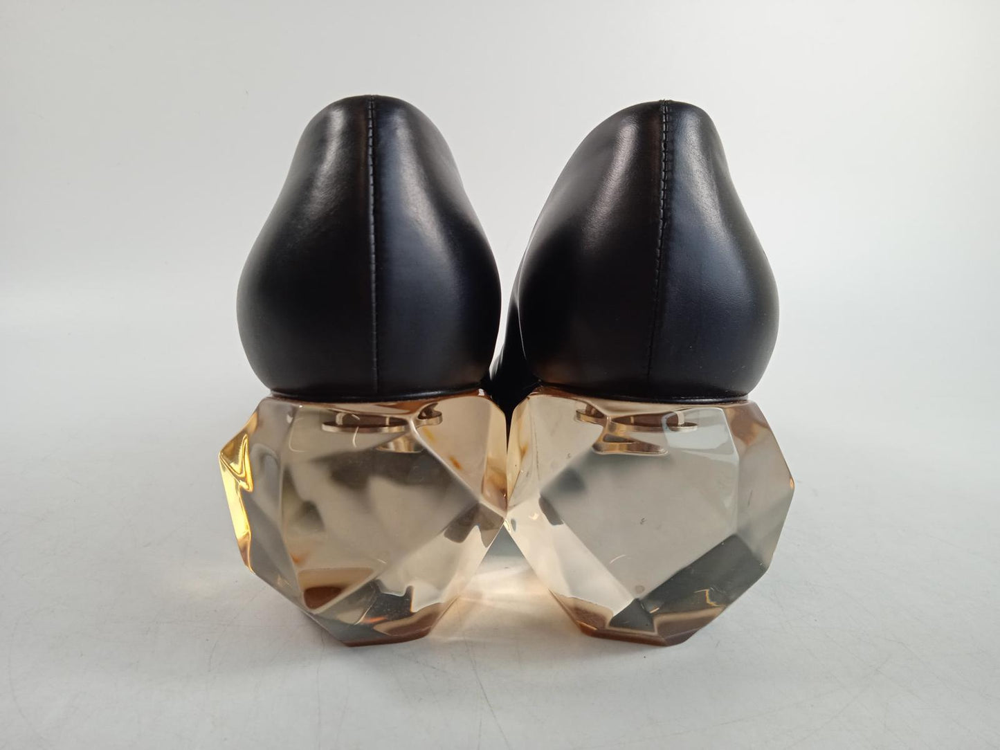 JIL SANDER Ladies Black Leather Transparent Heel Pumps Size EU36.5 UK3.5 NEW