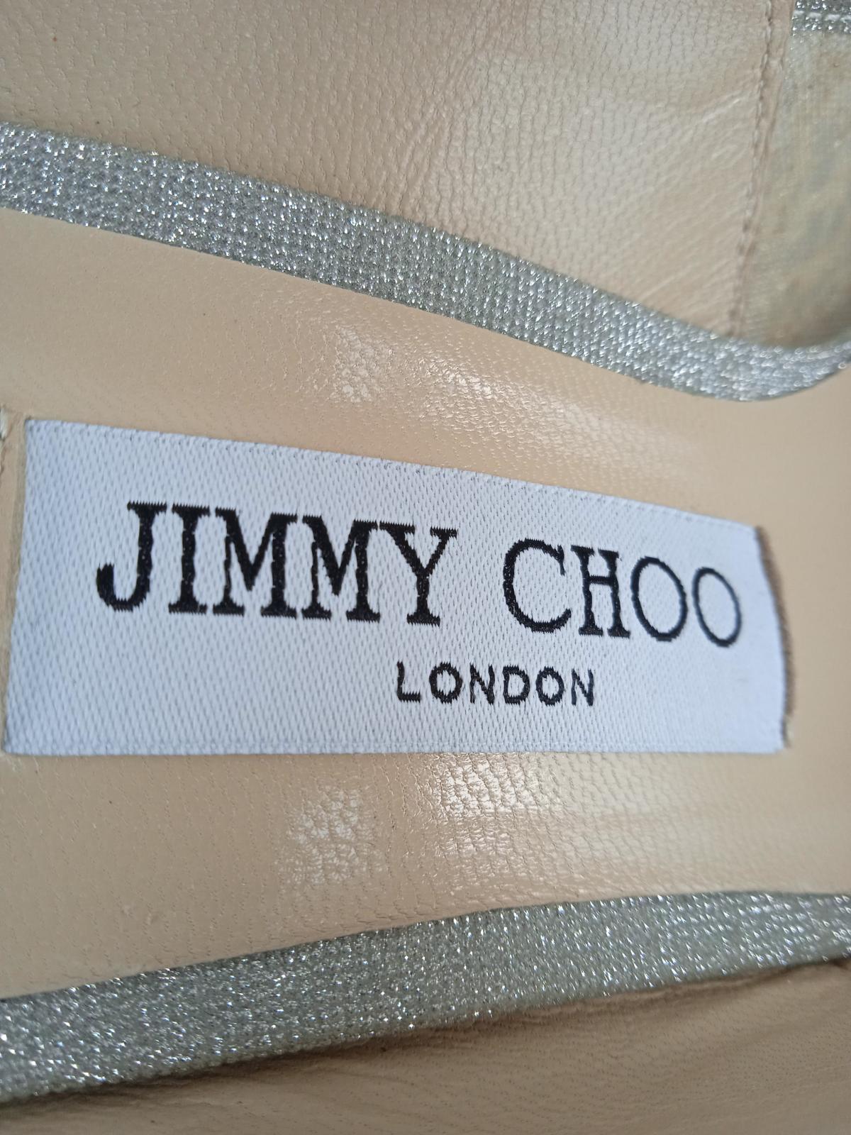 JIMMY CHOO Ladies Ivory Lace Crystal Strap Bing 65 Mule Shoes EU40 UK7 NEW