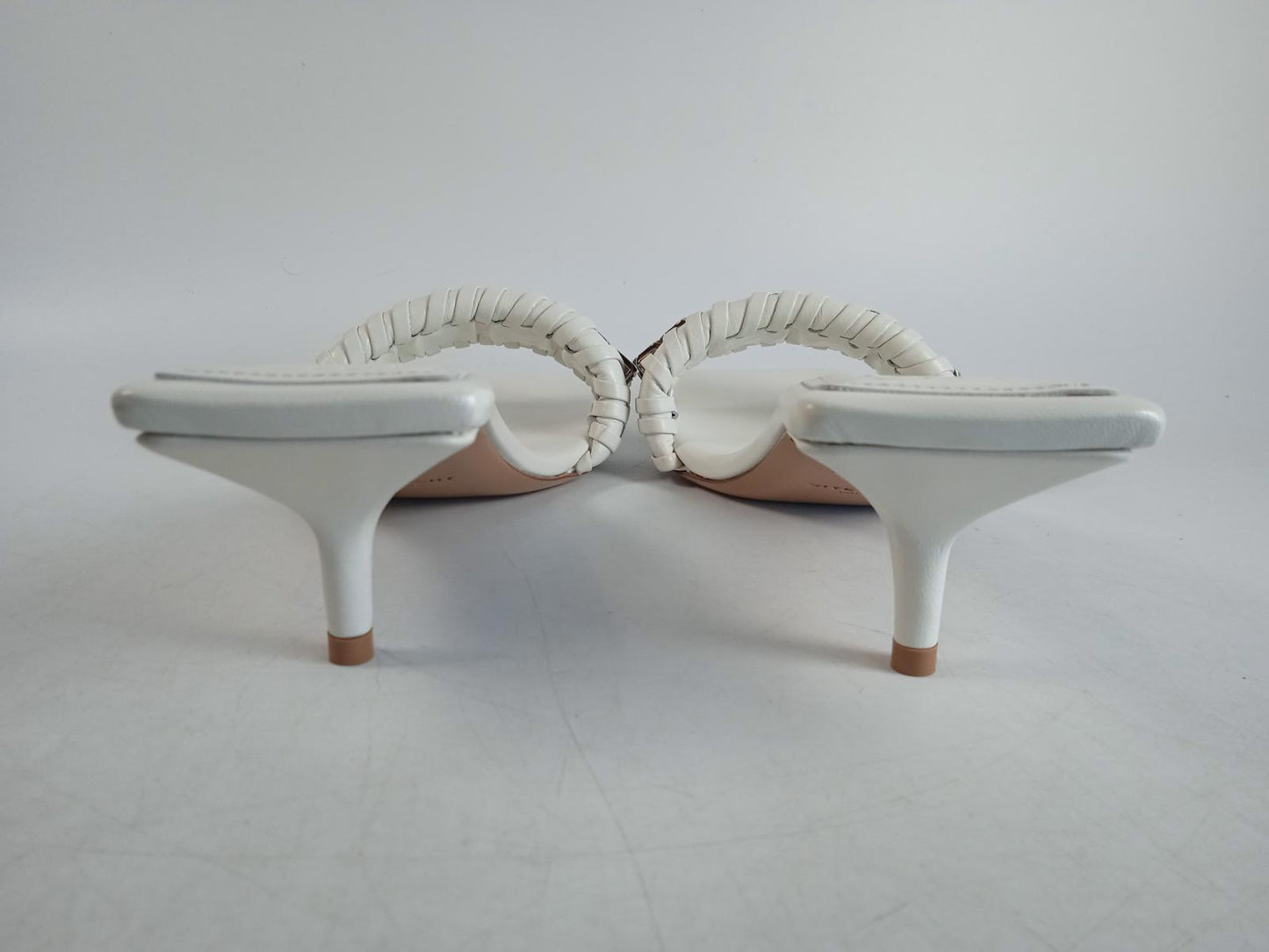GIVENCHY Ladies White Leather Double G Chain Woven Mules Size EU40 UK7 NEW