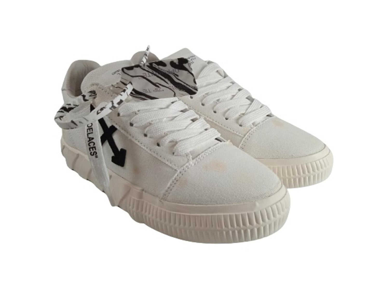 OFF-WHITE Ladies White Eco Canvas Low Vulcanized Trainers EU36 UK3 NEW