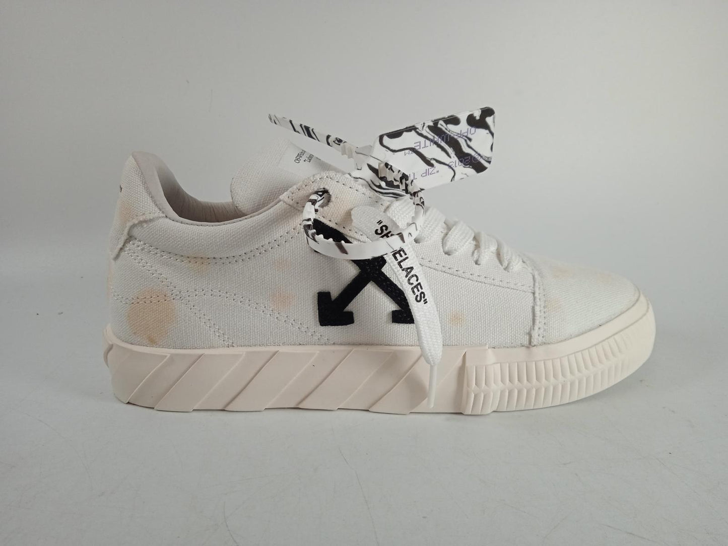OFF-WHITE Ladies White Eco Canvas Low Vulcanized Trainers EU36 UK3 NEW