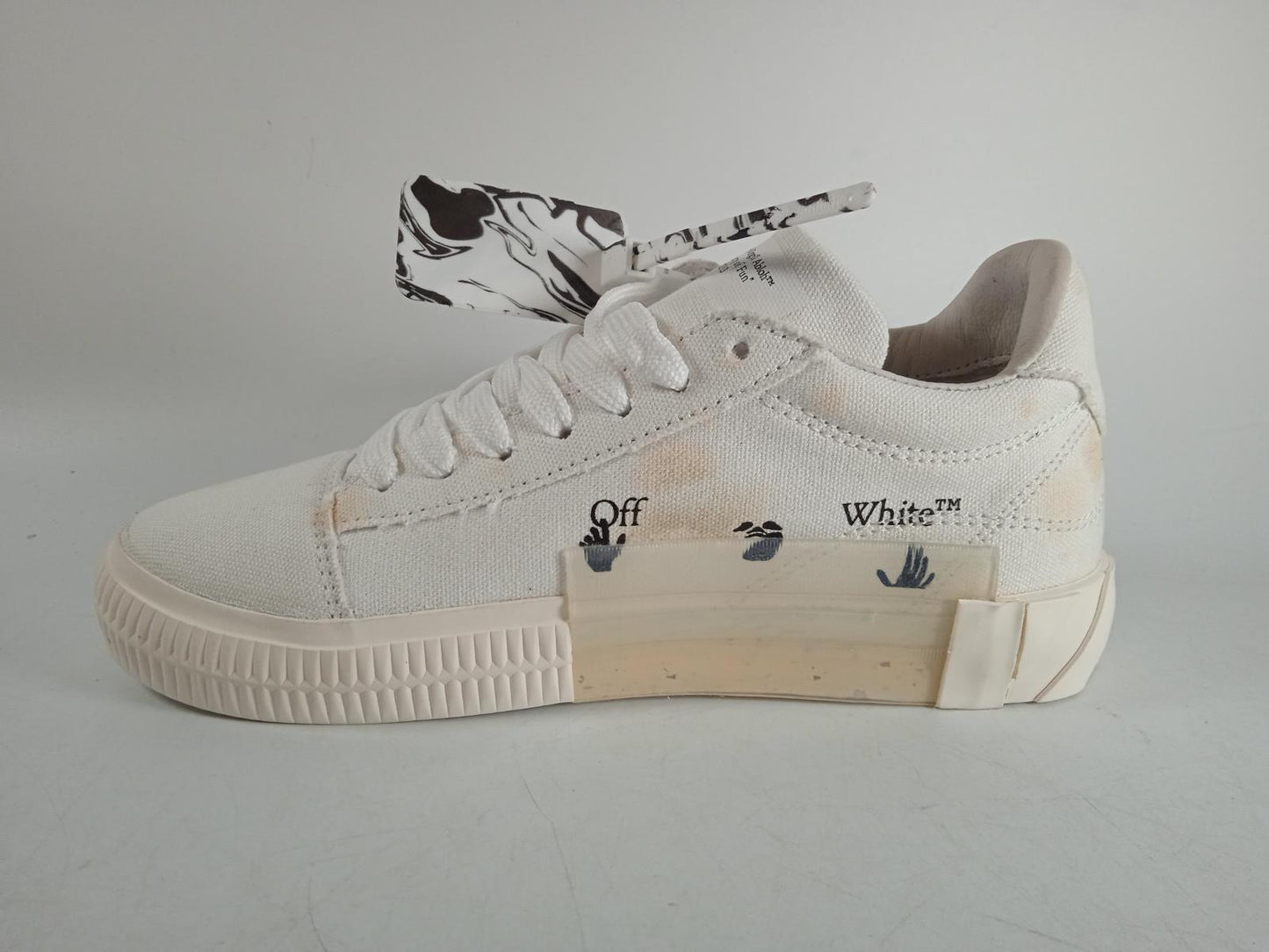 OFF-WHITE Ladies White Eco Canvas Low Vulcanized Trainers EU36 UK3 NEW