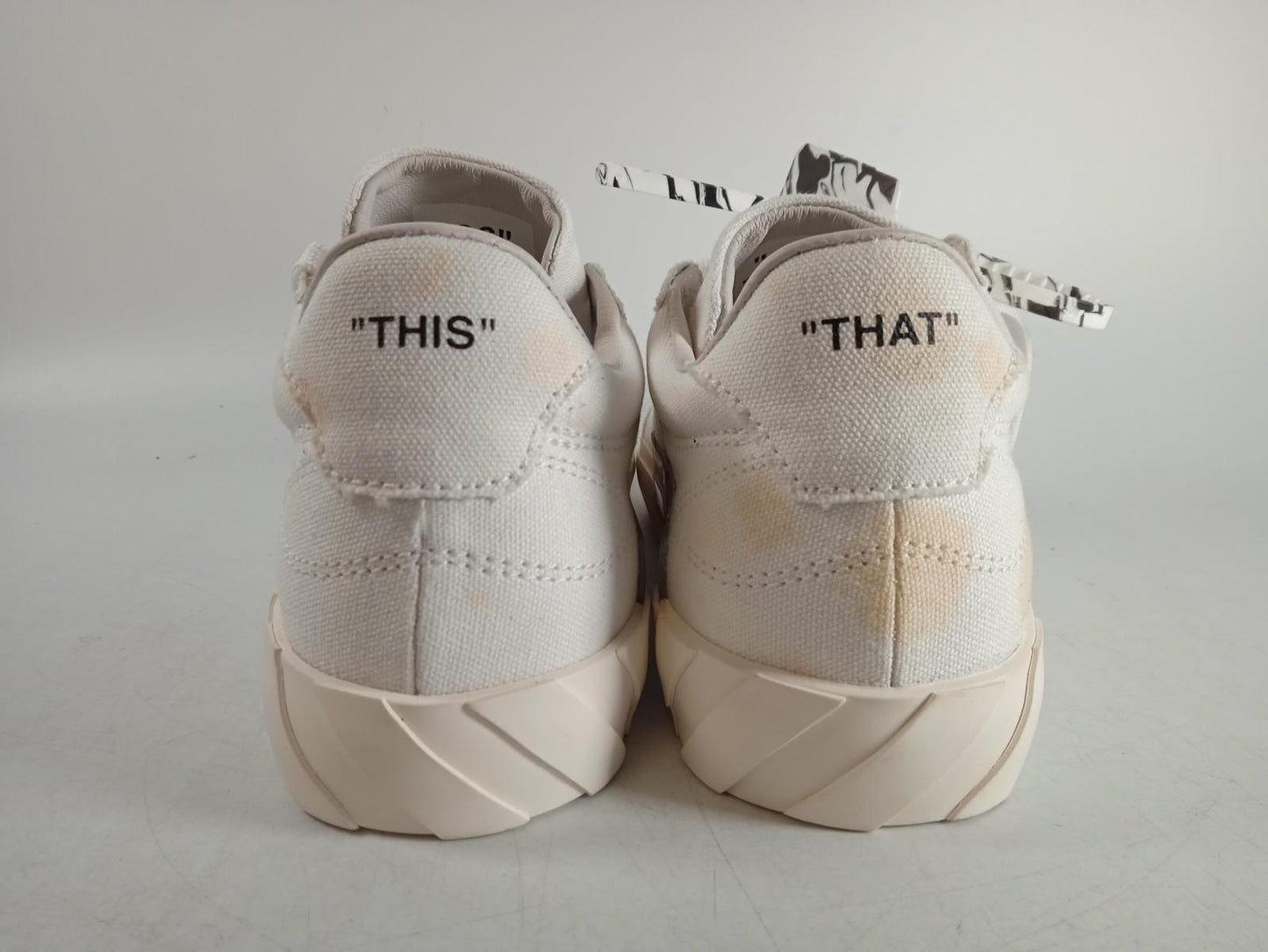 OFF-WHITE Ladies White Eco Canvas Low Vulcanized Trainers EU36 UK3 NEW