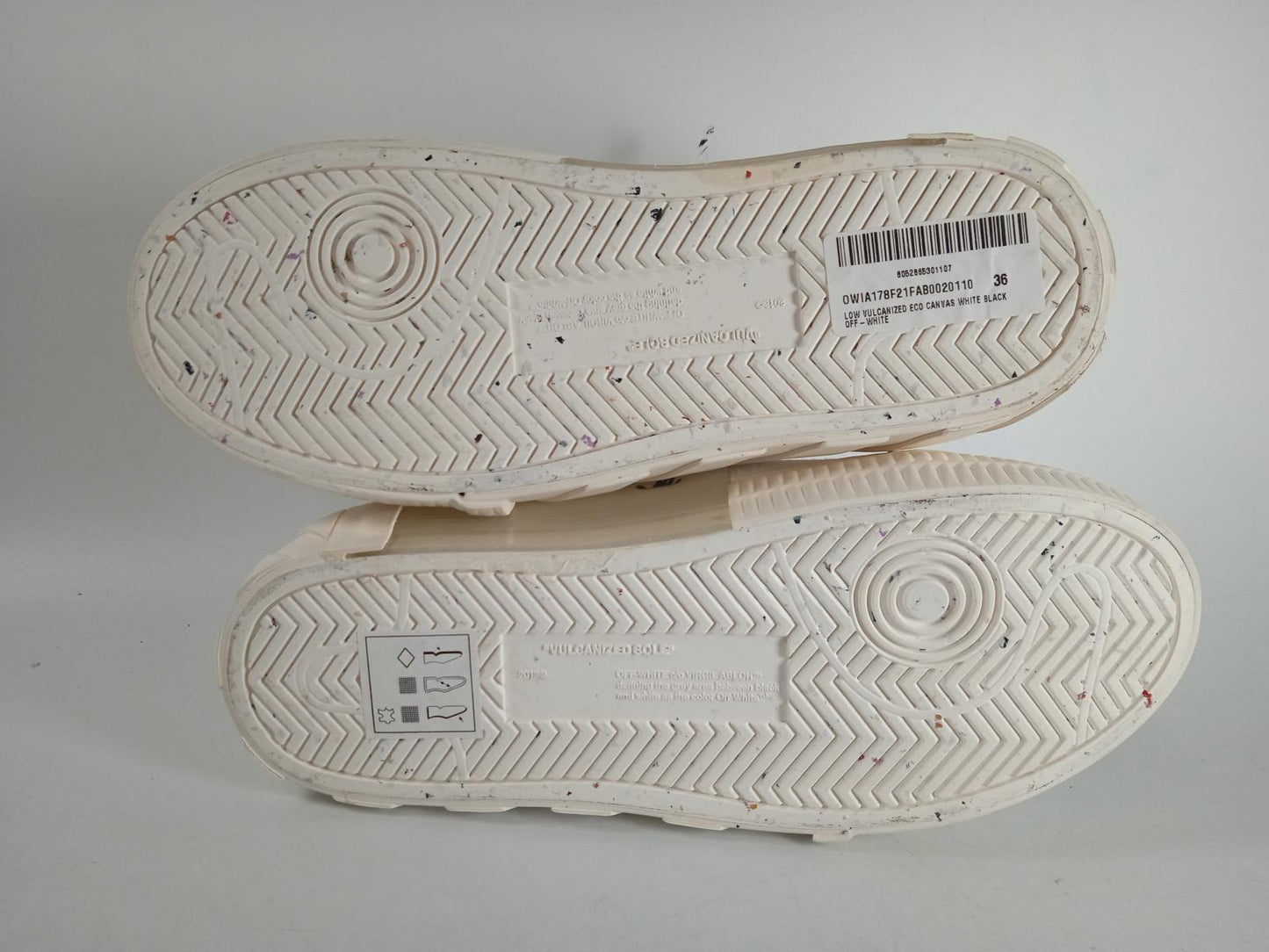 OFF-WHITE Ladies White Eco Canvas Low Vulcanized Trainers EU36 UK3 NEW