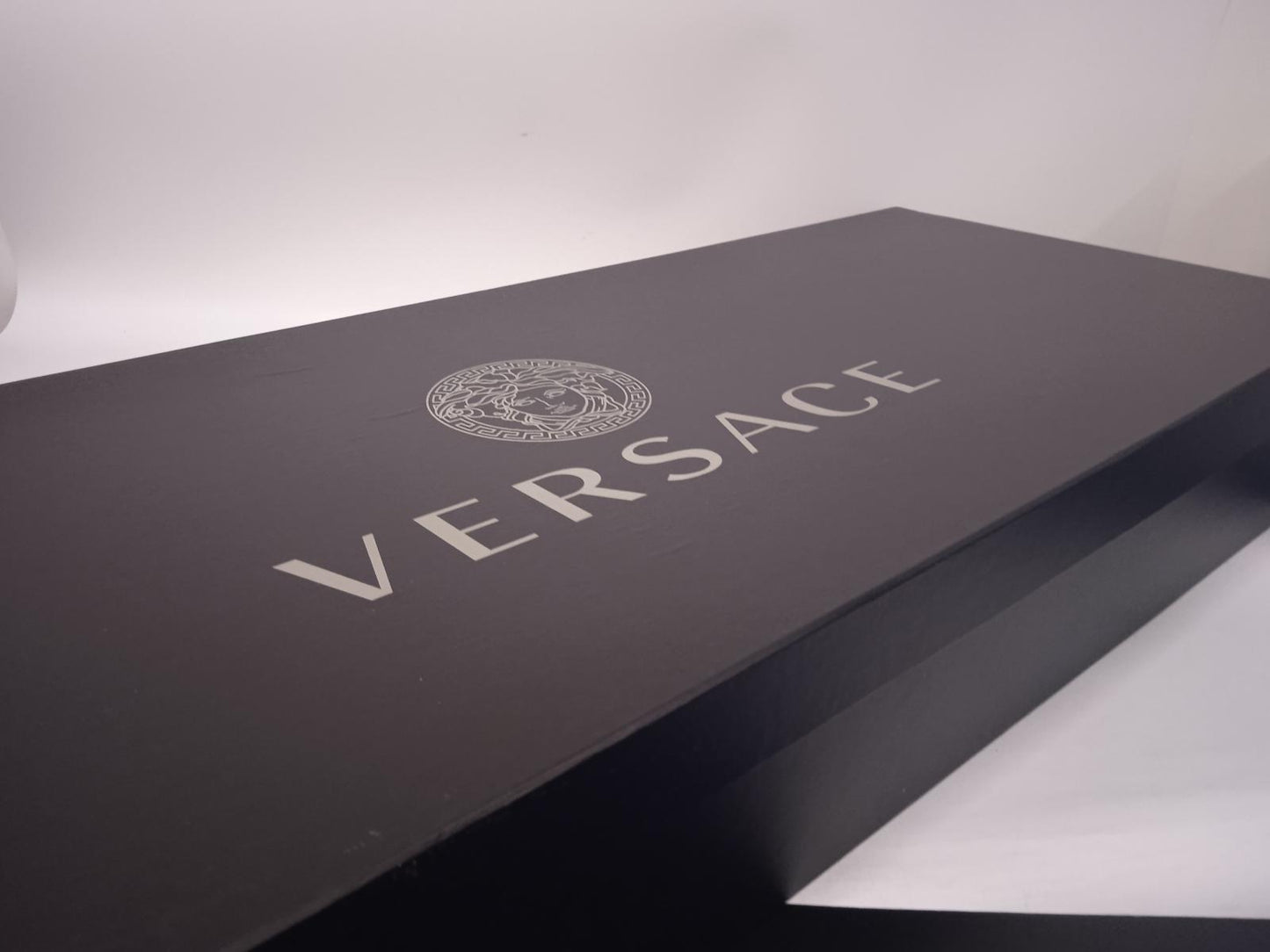 VERSACE Ladies Black Leather Thigh Length High Heel Boots EU40 UK7 NEW