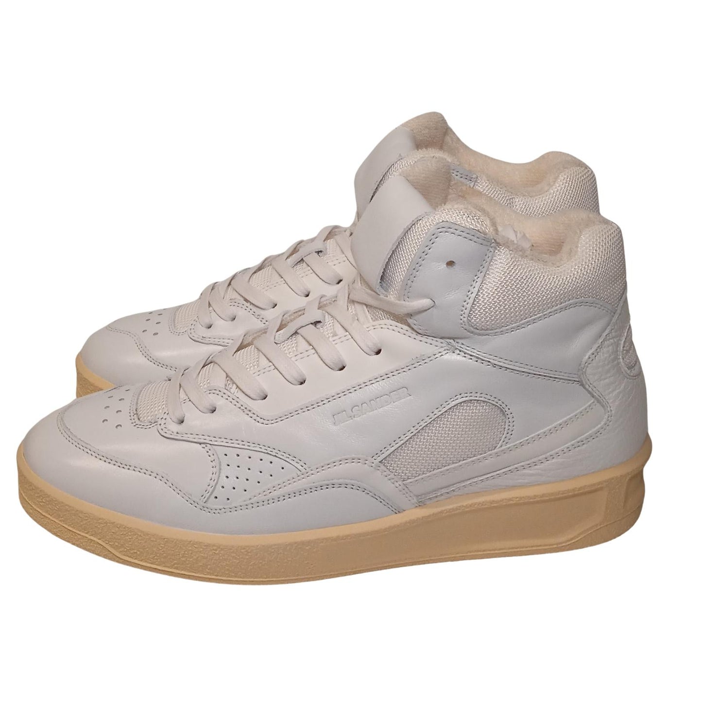 JIL SANDER Hi-Top Sneaker Men's White Leather Trainers EU41 UK7 RRP520 BNIB
