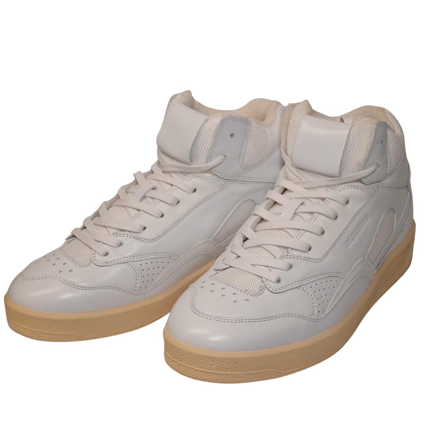 JIL SANDER Hi-Top Sneaker Men's White Leather Trainers EU40 UK6 RRP520 BNIB
