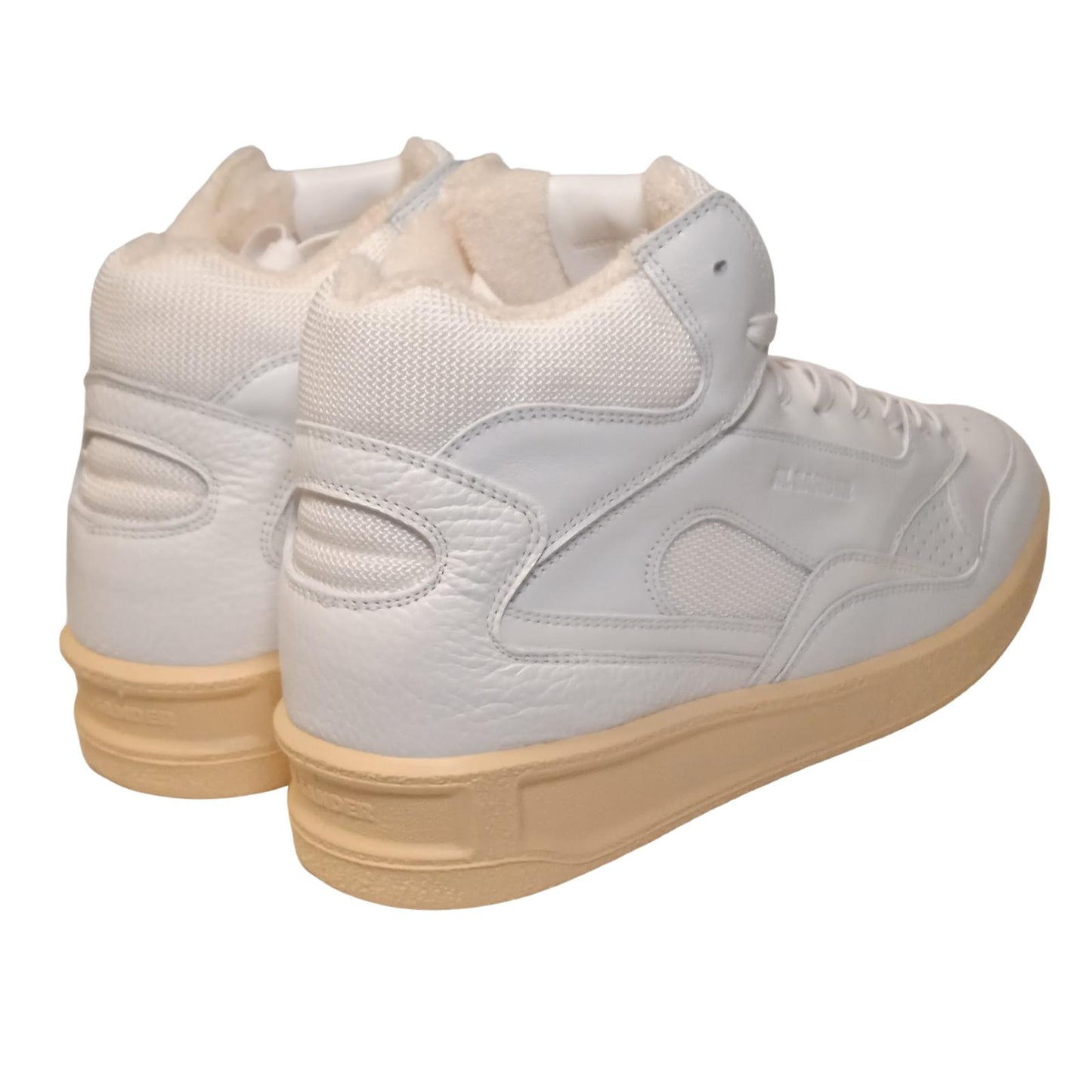 JIL SANDER Hi-Top Sneaker Men's White Leather Trainers EU40 UK6 RRP520 BNIB
