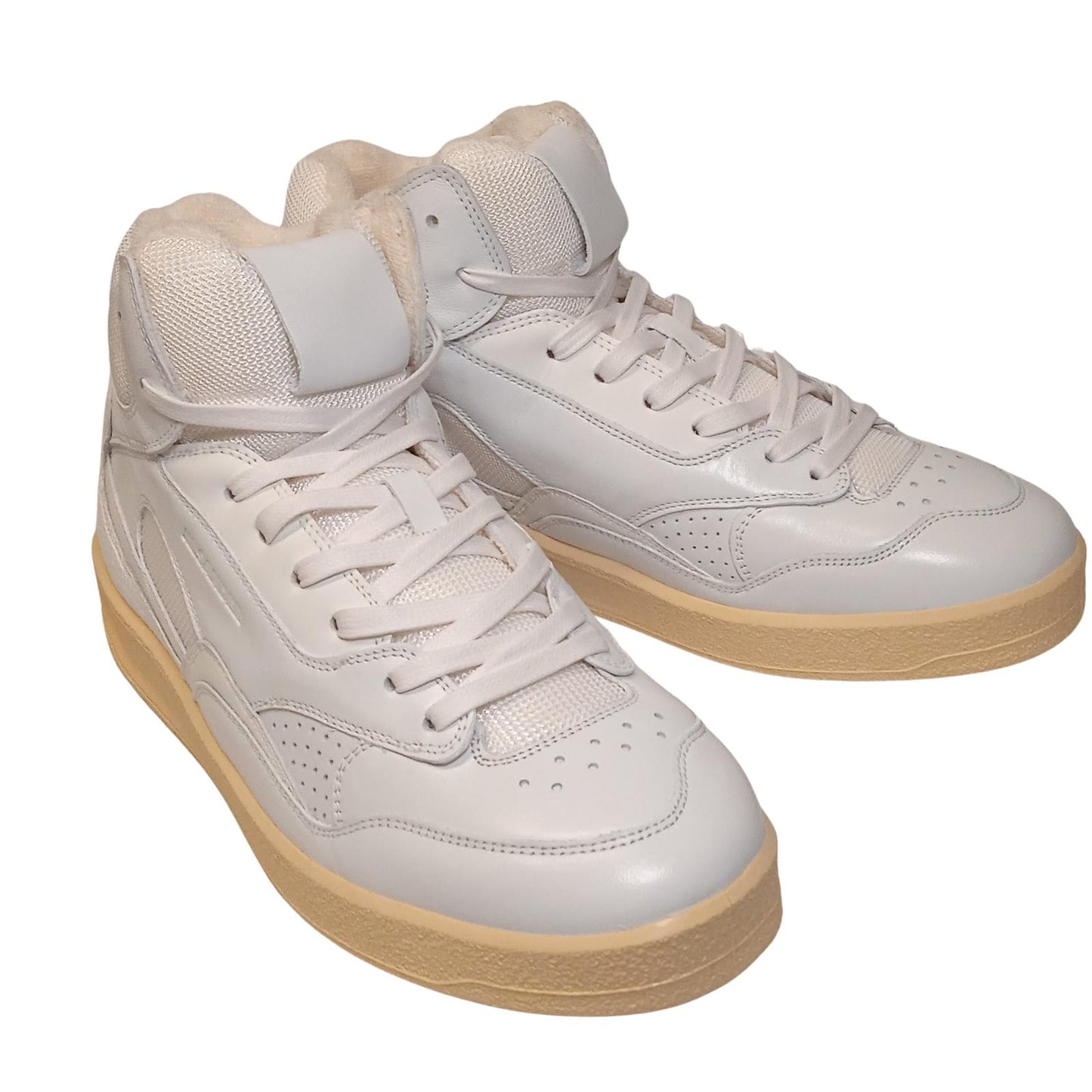 JIL SANDER Hi-Top Sneaker Men's White Leather Trainers EU39 UK5 RRP520 BNIB