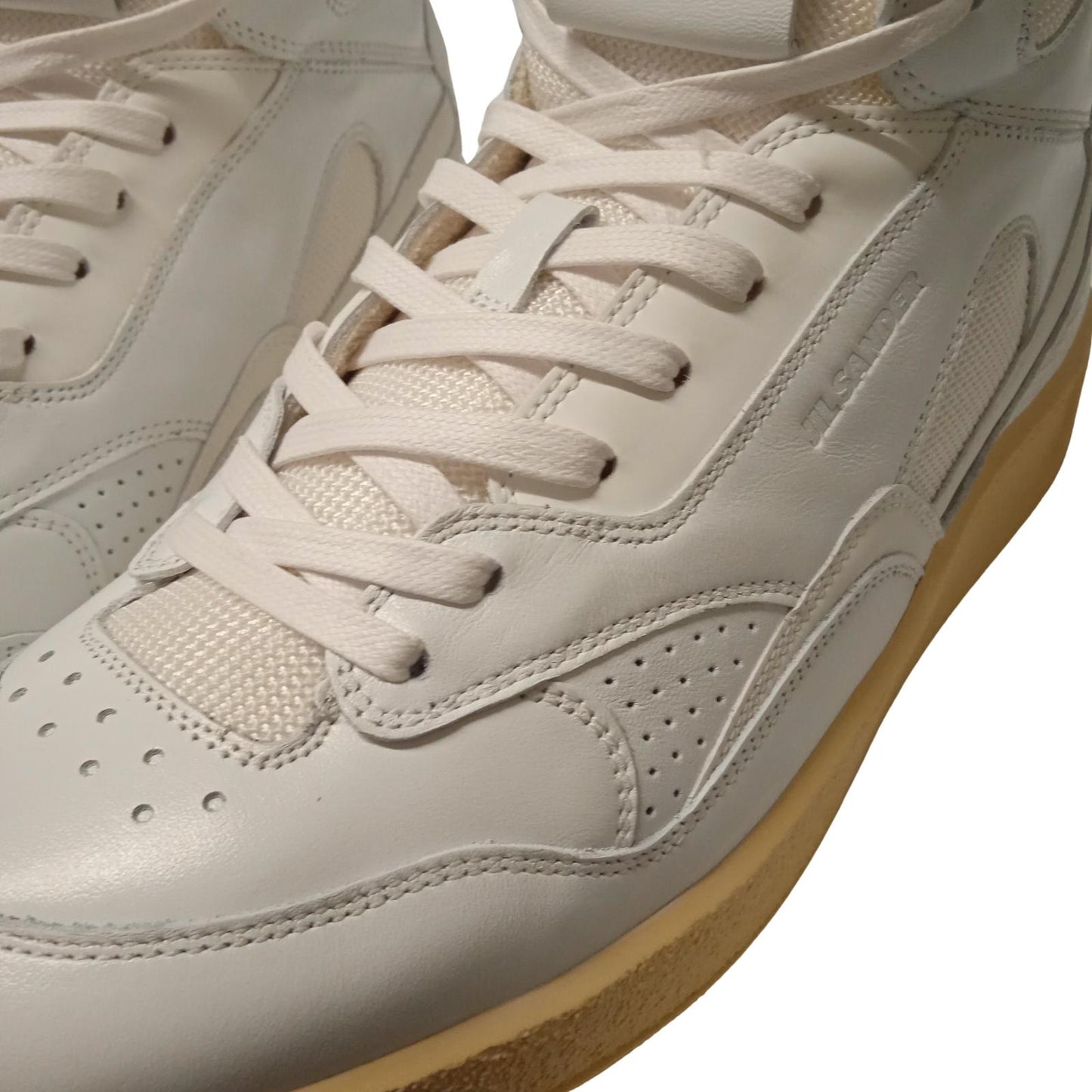 JIL SANDER Hi-Top Sneaker Men's White Leather Trainers EU39 UK5 RRP520 BNIB