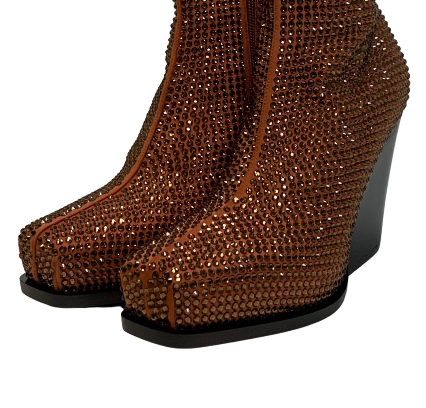 STELLA MCCARTNEY Cowboy Ankle Boot Wedge Crystal Brown IT37 UK4 RRP1375 BNIB