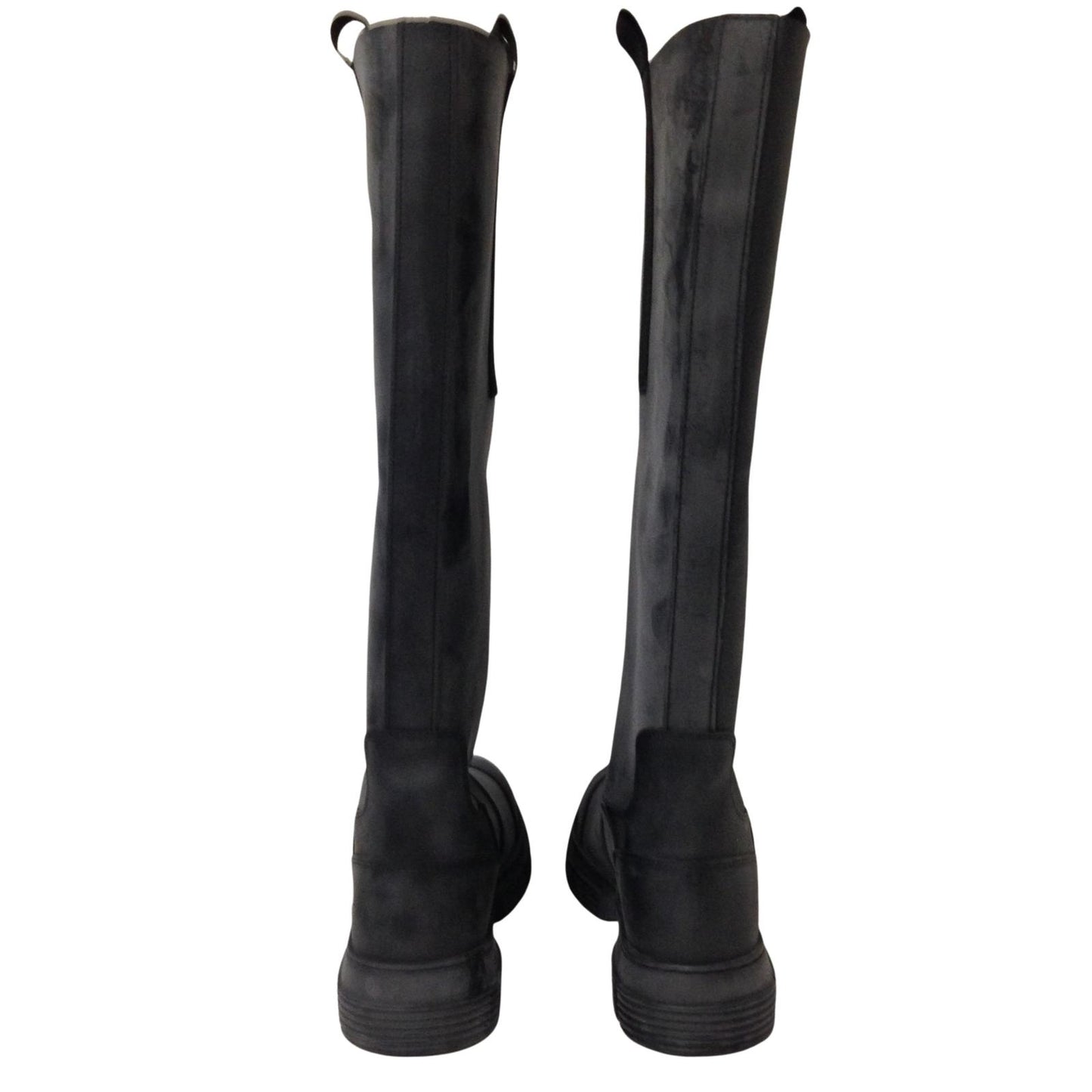 GANNI Rubber Knee High Toe Cap Boot Black Aged Ladies EU41 UK7 RRP445 BNIB