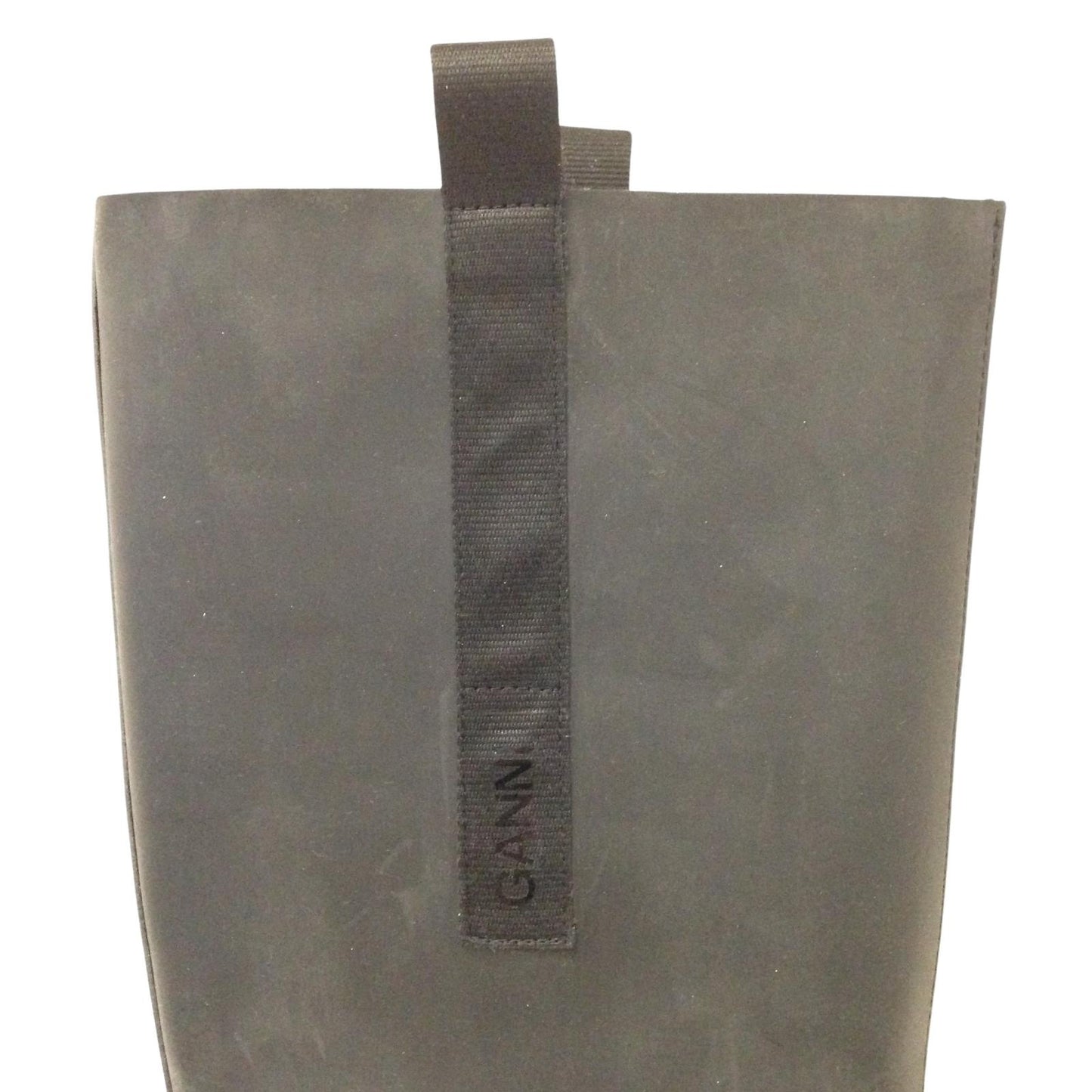 GANNI Rubber Knee High Toe Cap Boot Black Aged Ladies EU41 UK7 RRP445 BNIB