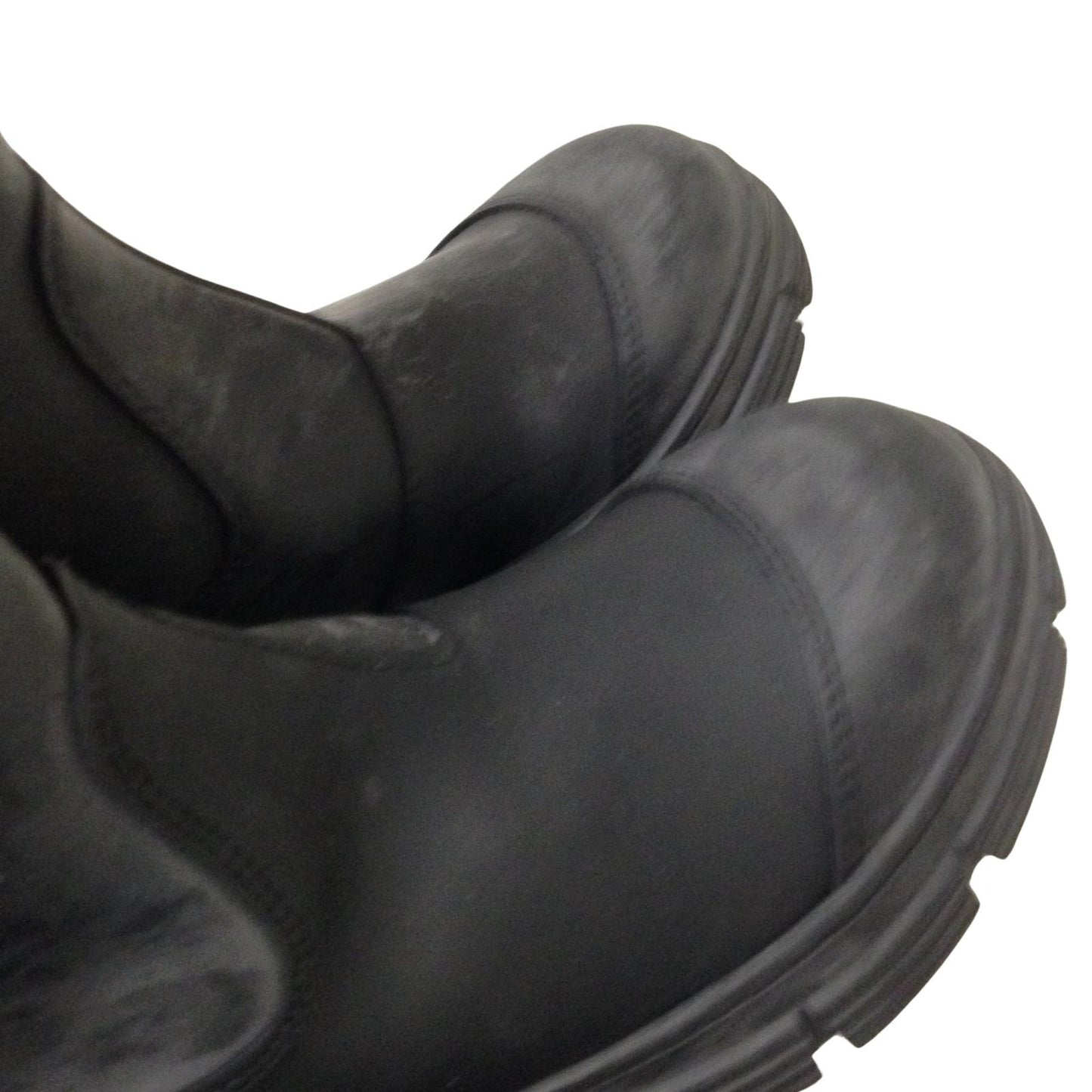 GANNI Knee High Boot Round Rubber Toe Cap Black Leather EU36 UK3 RRP375 BNIB