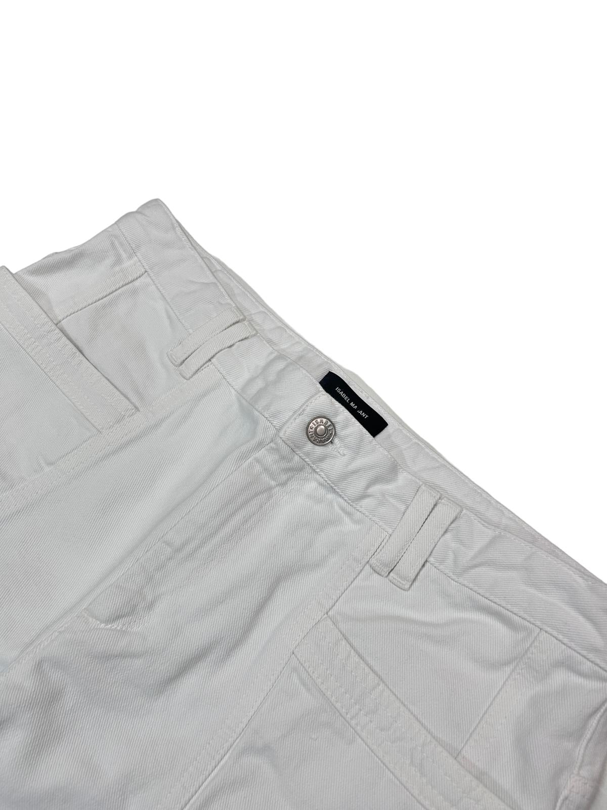 ISABEL MARANT Vokayo Skinny Patch Pockets White Ladies Jeans UK16 NEW RRP 555