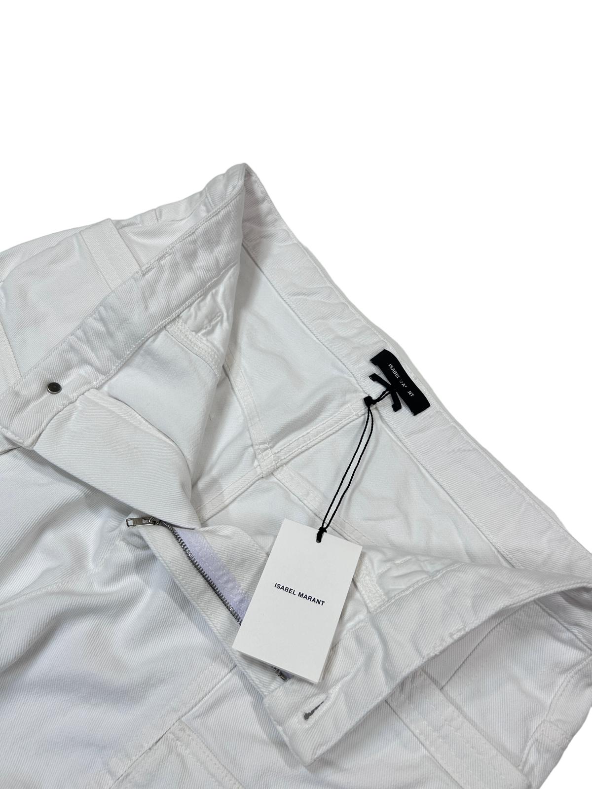 ISABEL MARANT Vokayo Skinny Patch Pockets White Ladies Jeans UK16 NEW RRP 555