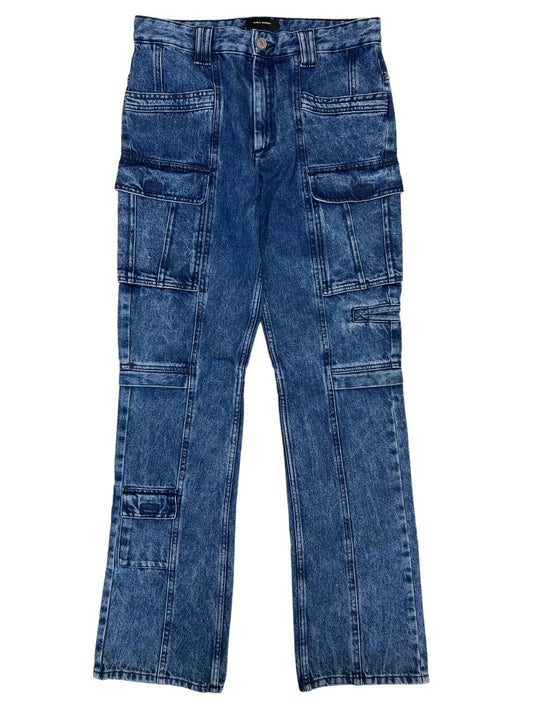 ISABEL MARANT Vokayo Skinny Patch Pockets Ladies Blue Jeans UK10 NEW RRP 555