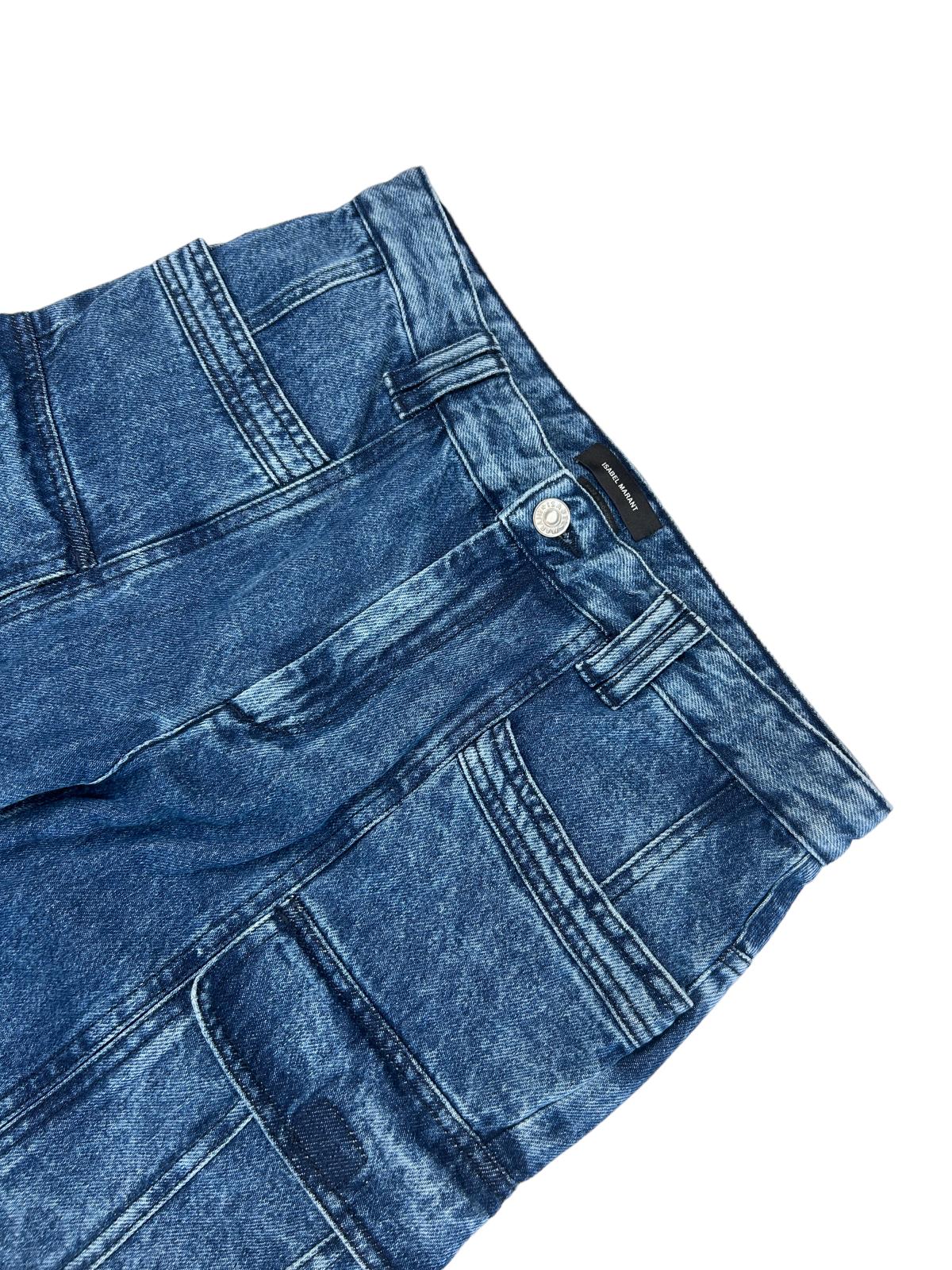 ISABEL MARANT Vokayo Skinny Patch Pockets Ladies Blue Jeans UK10 NEW RRP 555