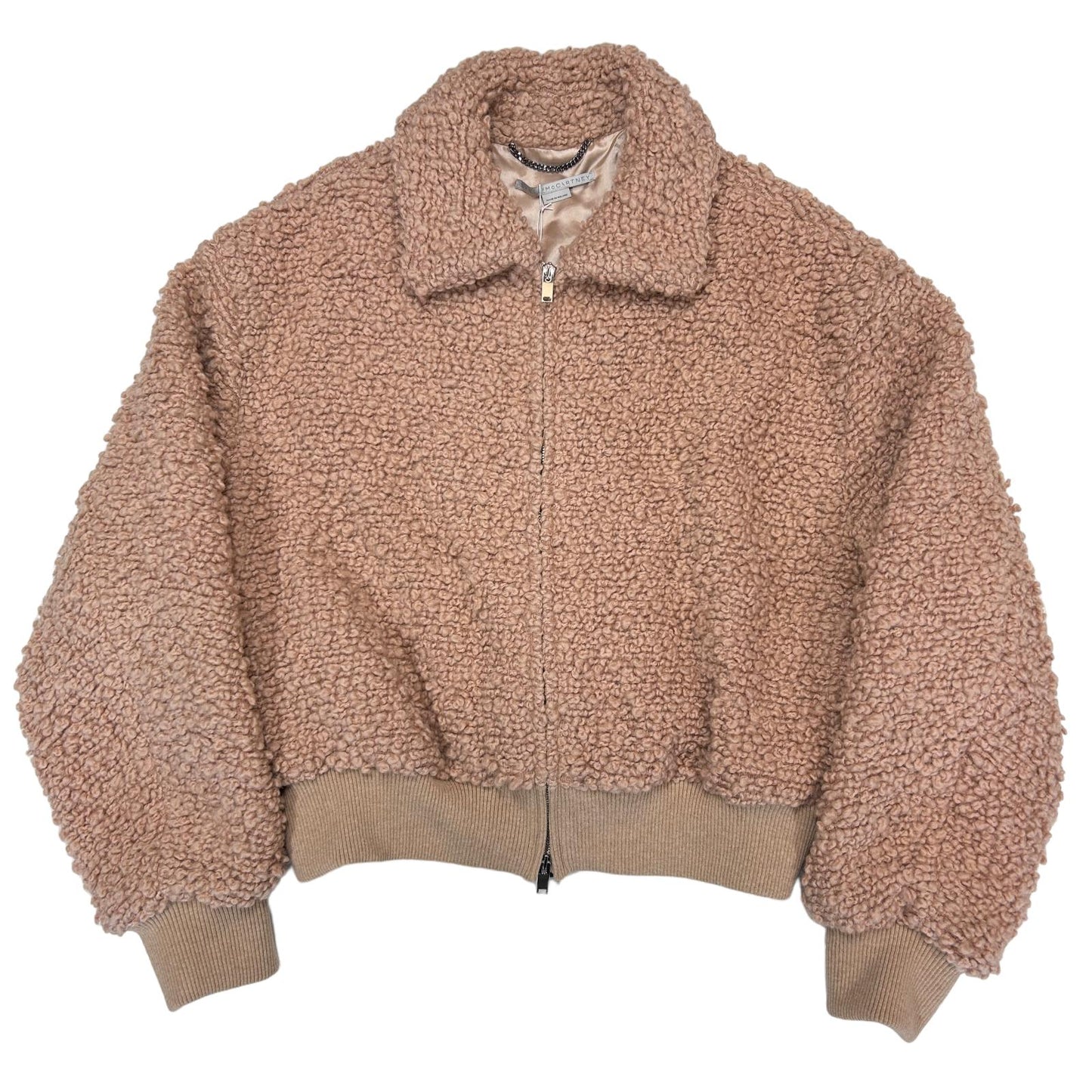STELLA MCCARTNEY Teddy Brown Fleece Wool Jacket Shirt Shearling 14 NEW RRP 1295