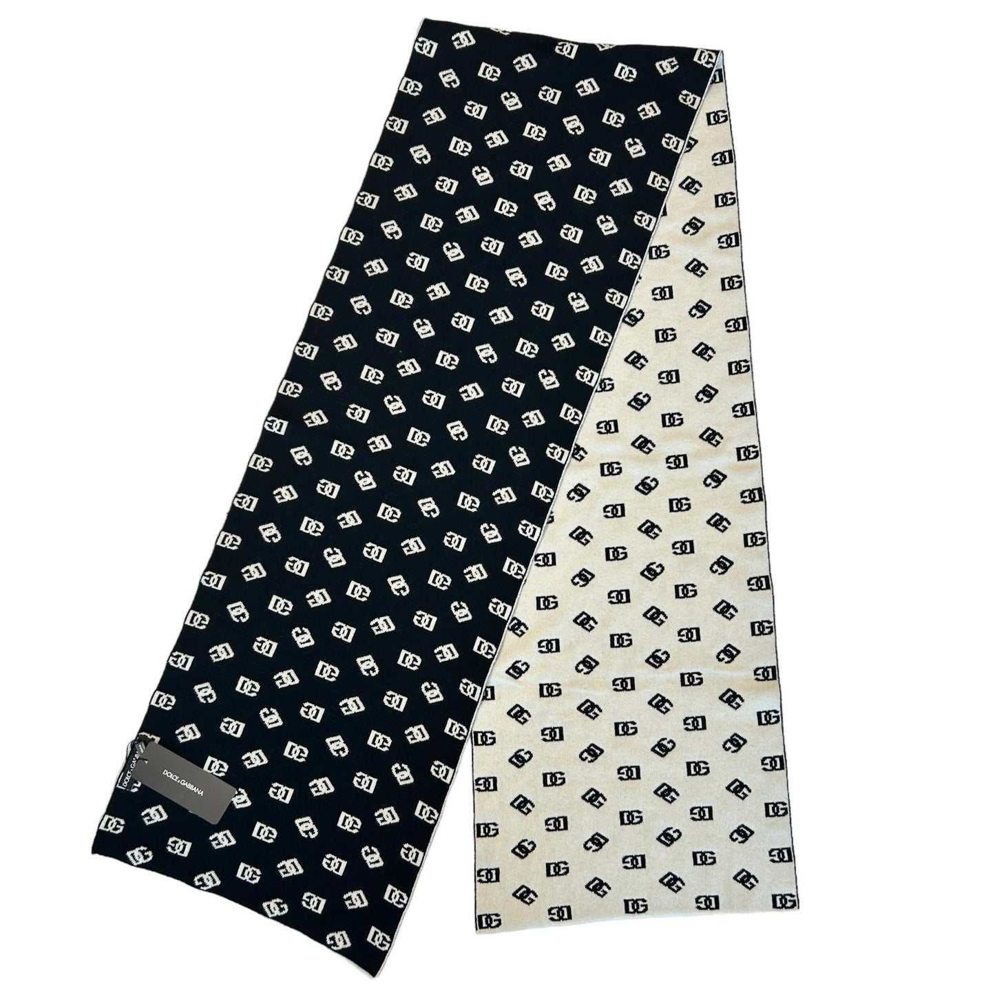 DOLCE & GABBANA Reversible Logo Winter Scarf Wool Cashmere RRP650 BNWT