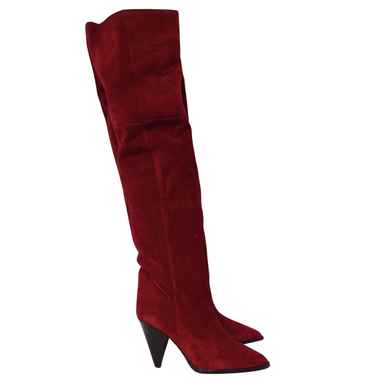 ISABEL MARANT Riria Slouch Boot Knee High Point Red Suede EU39 UK6 RRP1000 BNIB